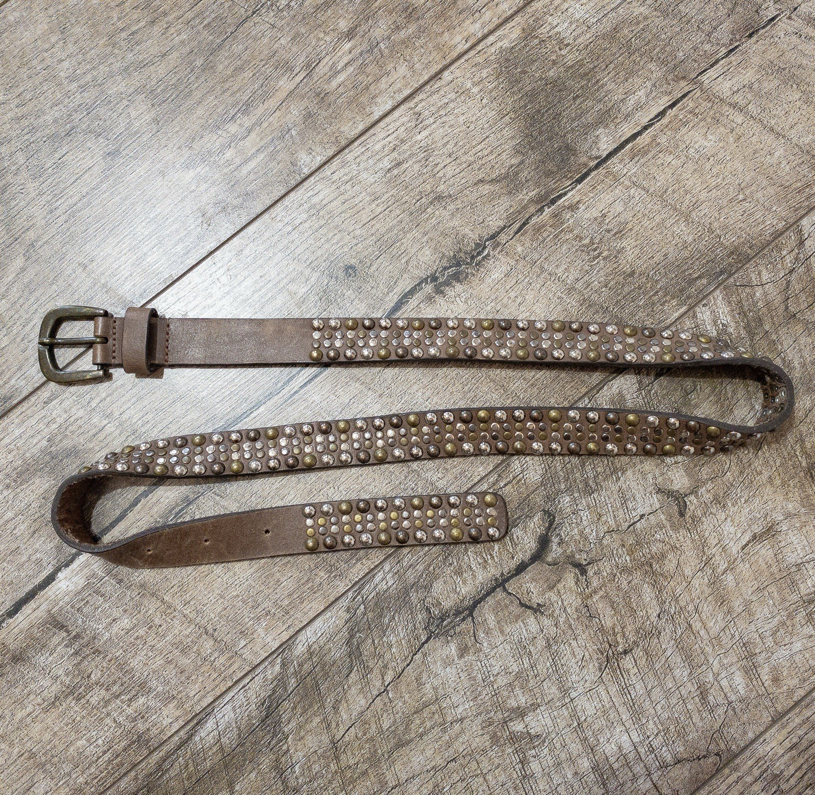 Vintage Y2K Studded Leather Belt Japanese Style Motorcycle Biker Punk 90s 00s