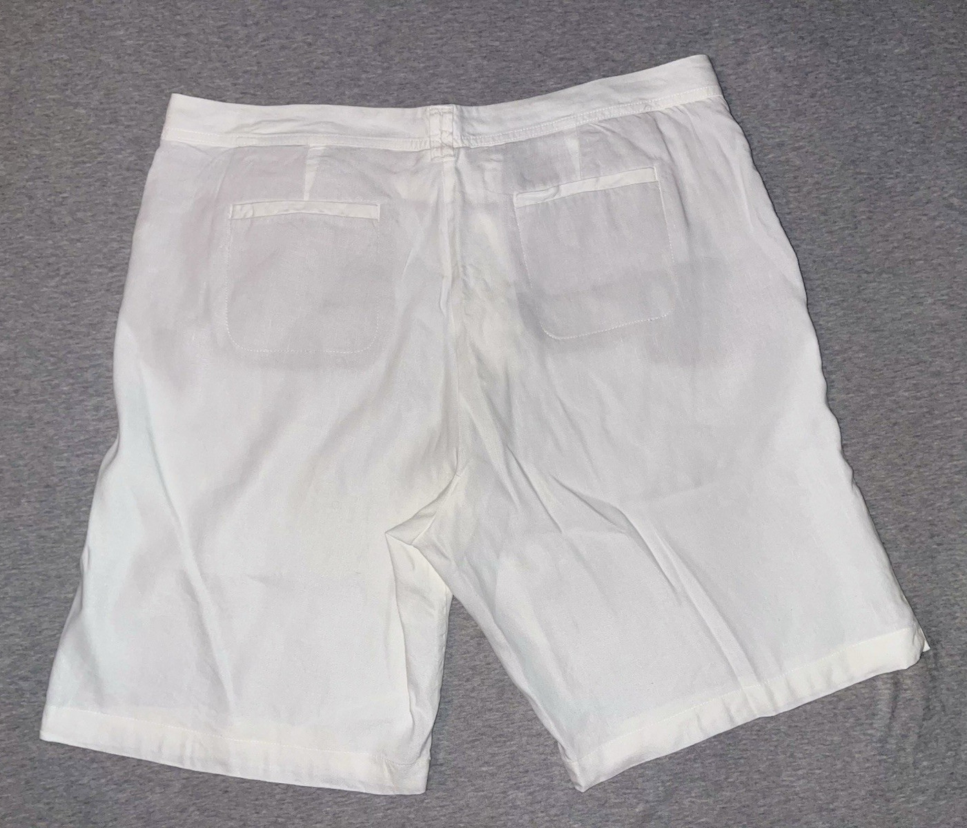 J Jill Linen Stretch Shorts White 16 Beach Coastal Gorpcore
