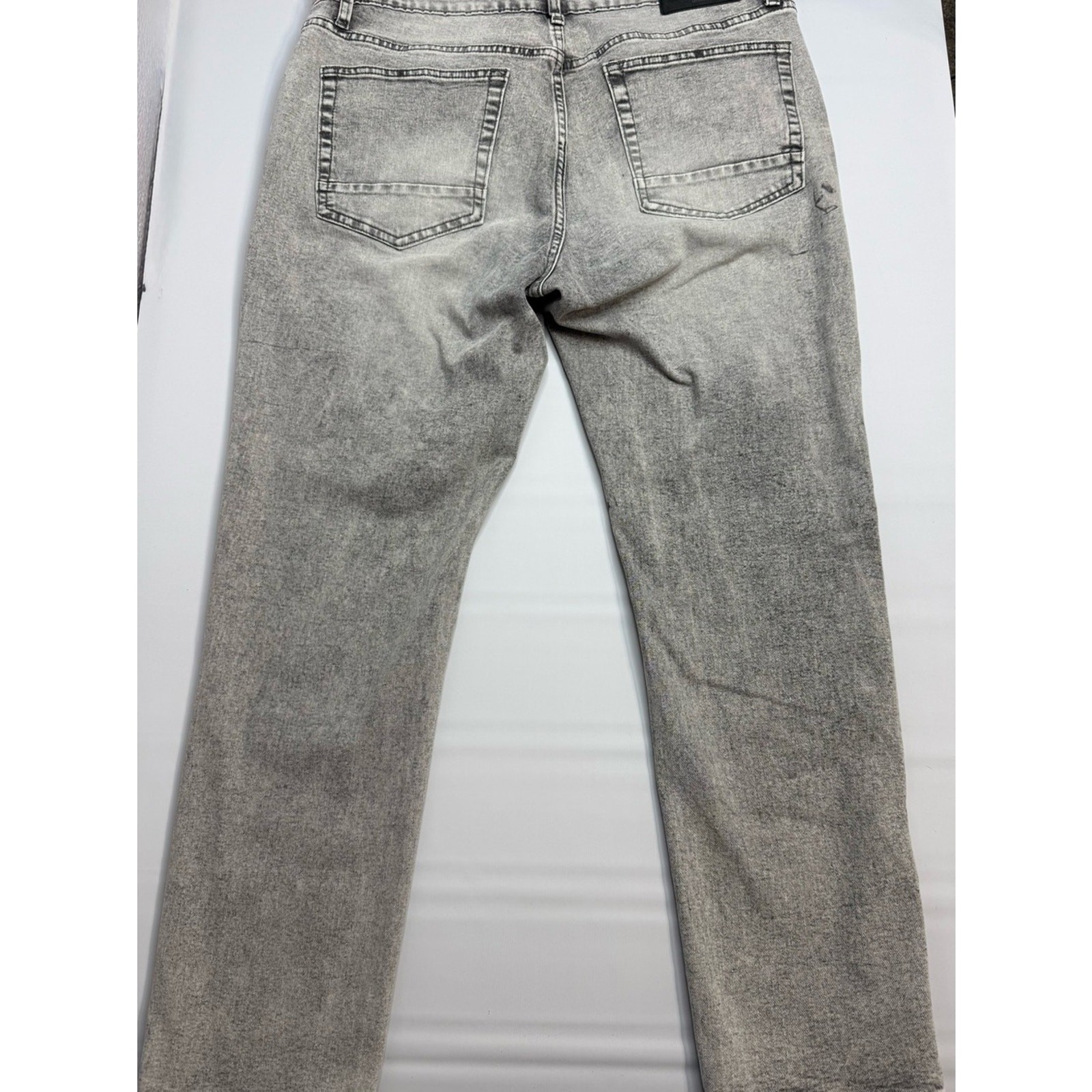 MBX Denim Men’s Distressed Grey Acid Wash Jeans 36×30 Streetwear Y2K