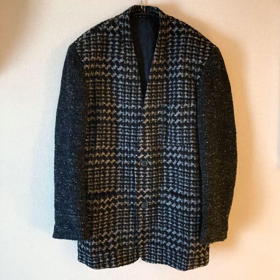 Vintage 80s Issey Miyake Collarless Wool Jacket