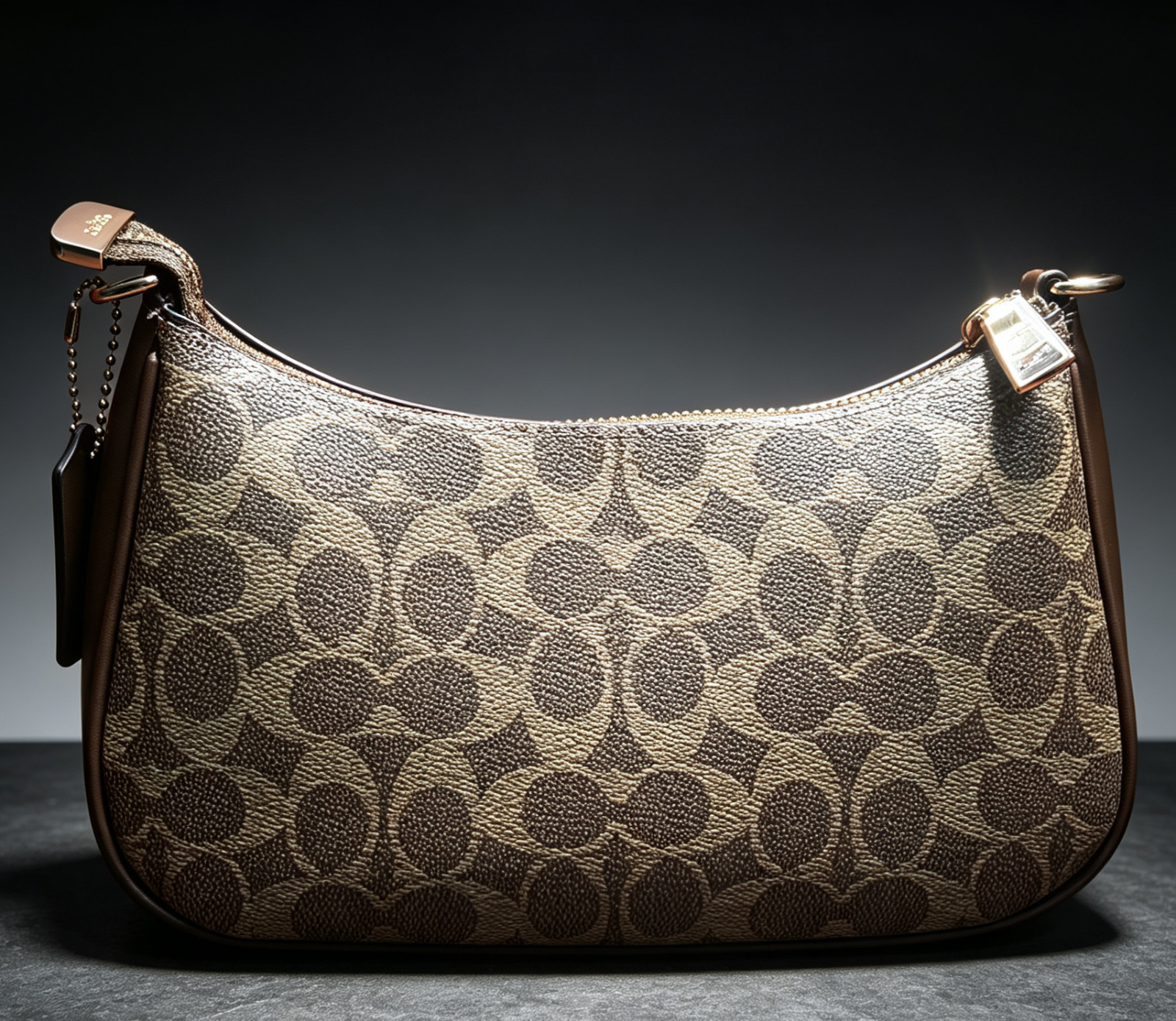 Coach Women’s Classic Teri Khaki Canvas Monogram Shoulder/Crossbody Bag