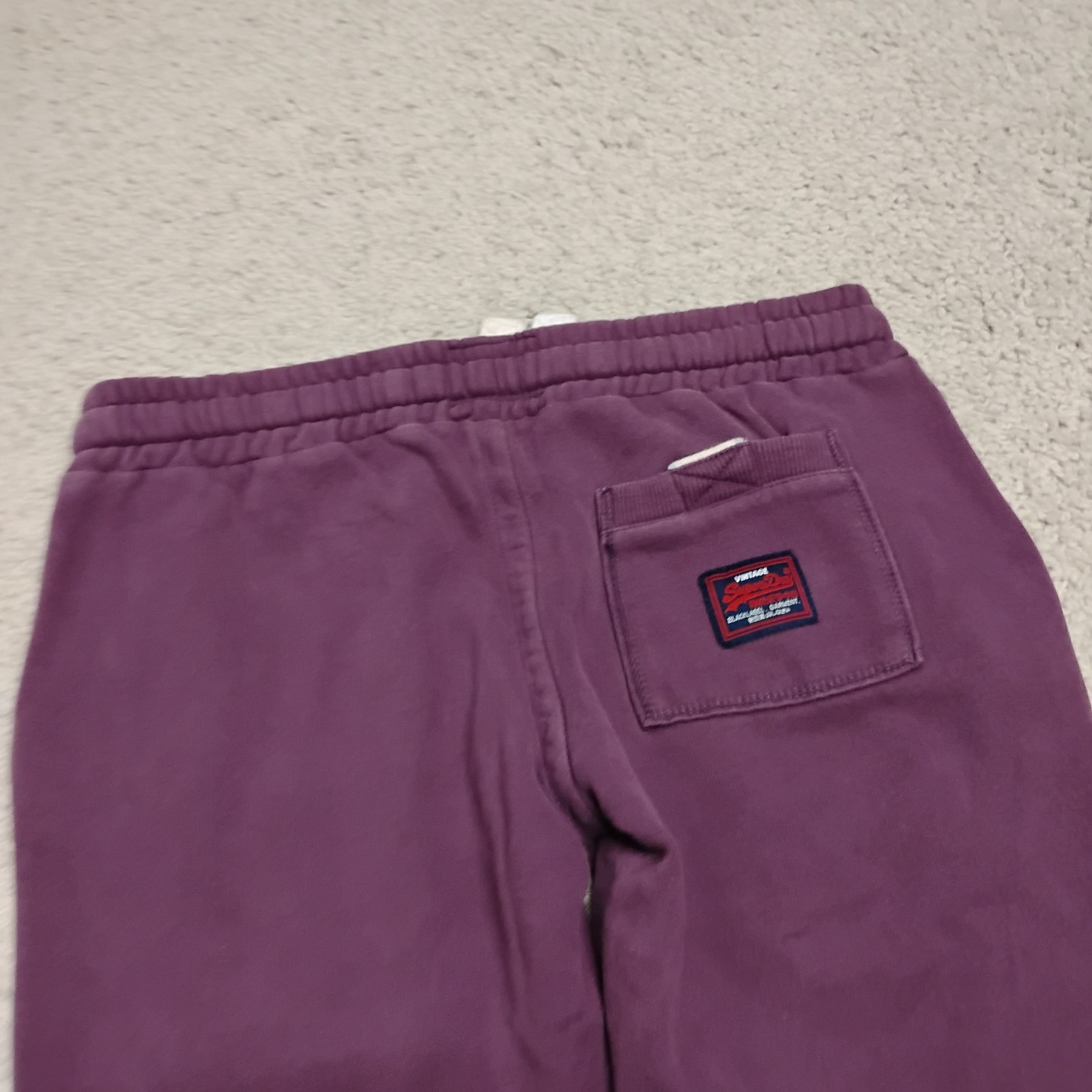 Superdry Sweatpants Mens Large Purple Joggers Tokyo Japan Embroidered Y2K Logo