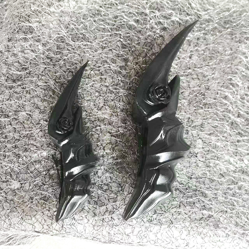 14/19cm Devil Horns Hair Clips Black/White Girl Hair Clips Lolita Cosplay Props