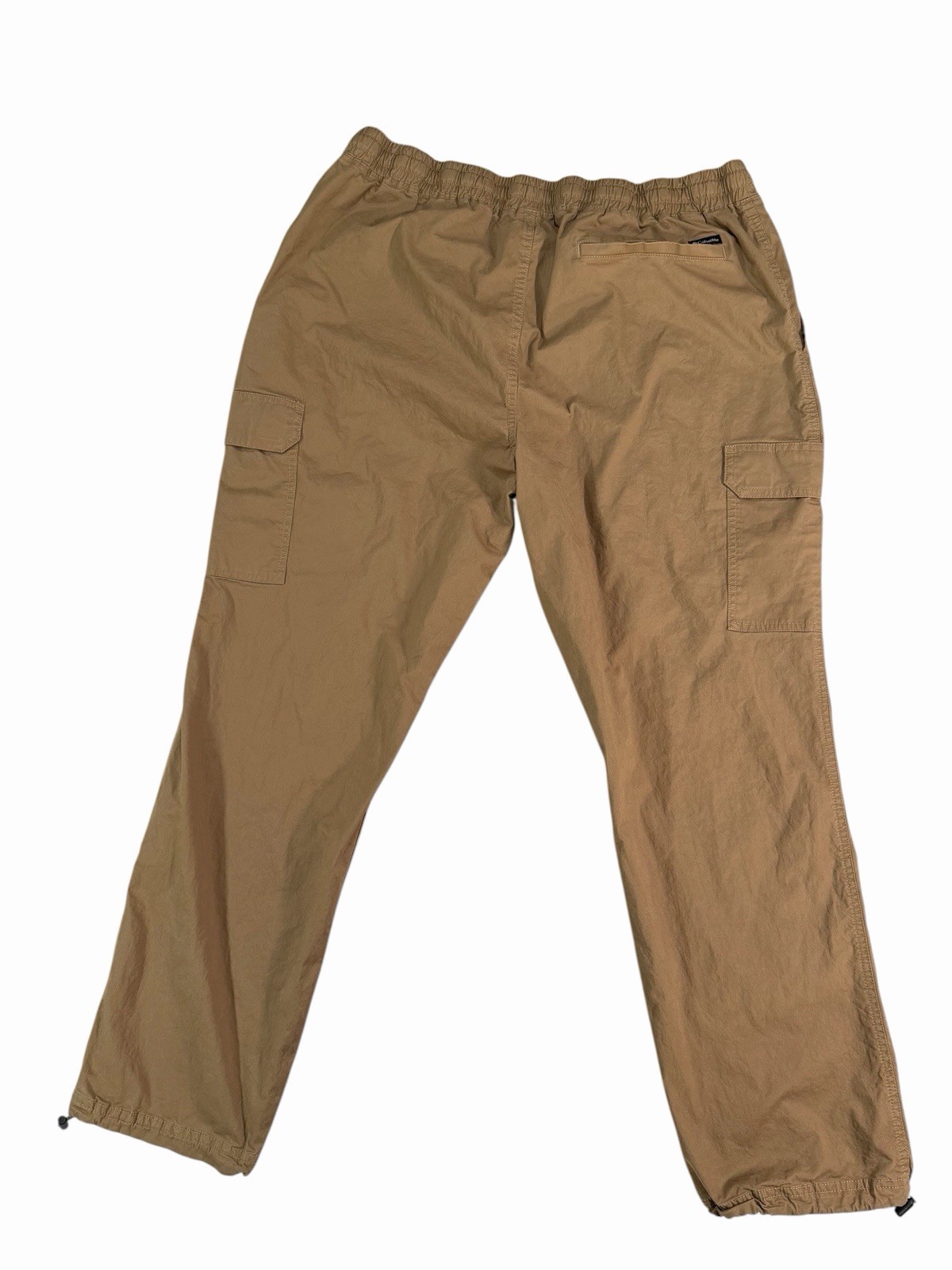 Columbia Men’s Brown Canvas Cotton Cargo Pants XL 36W Straight Leg Drawstring