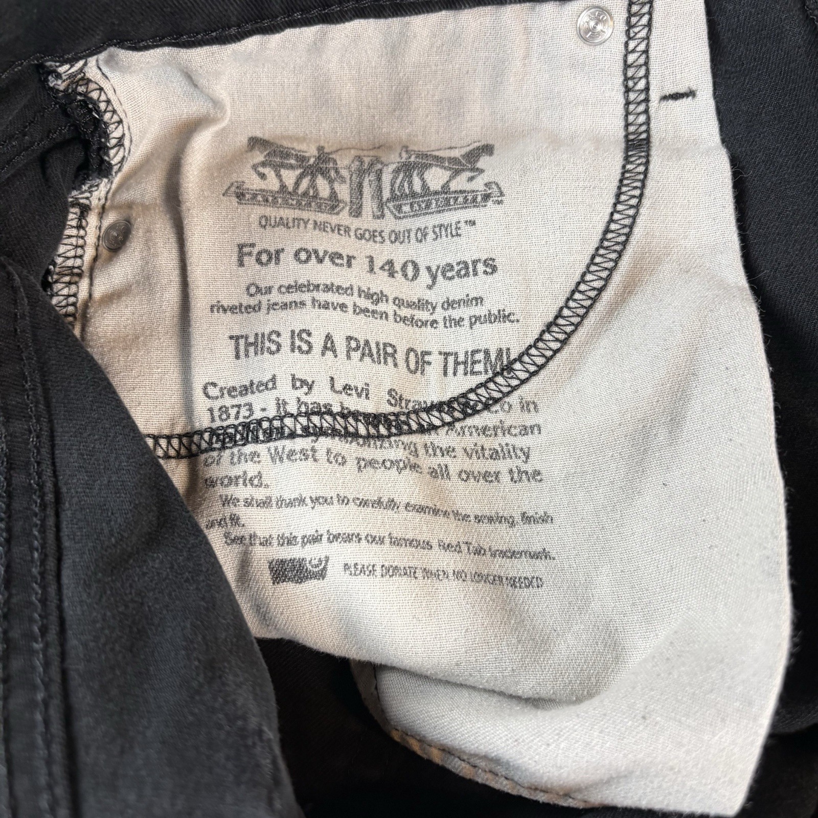 Levi’s 513 Jeans Mens 36×30 Slim Straight Black Dark Wash Denim Fit 36×29