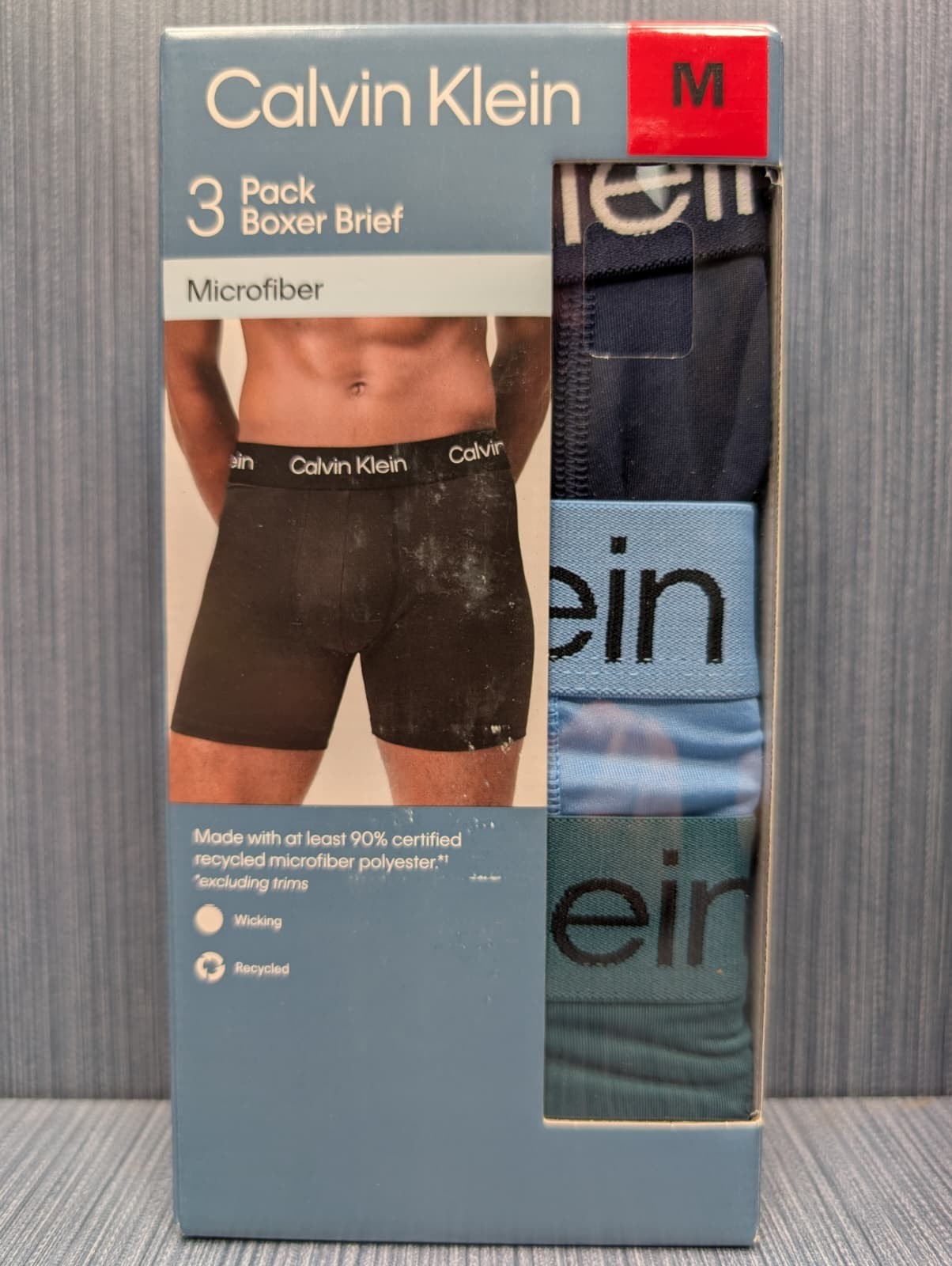 6 Pack x Calvin Klein Microfiber Boxer Brief Medium Size Navy Blue Green