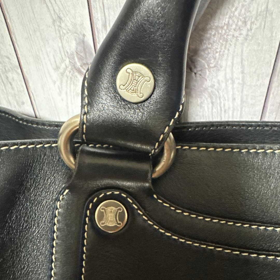 Celine Boogie Bag Leather Handbag Black Logo Hardware Women Luxury Shoulder