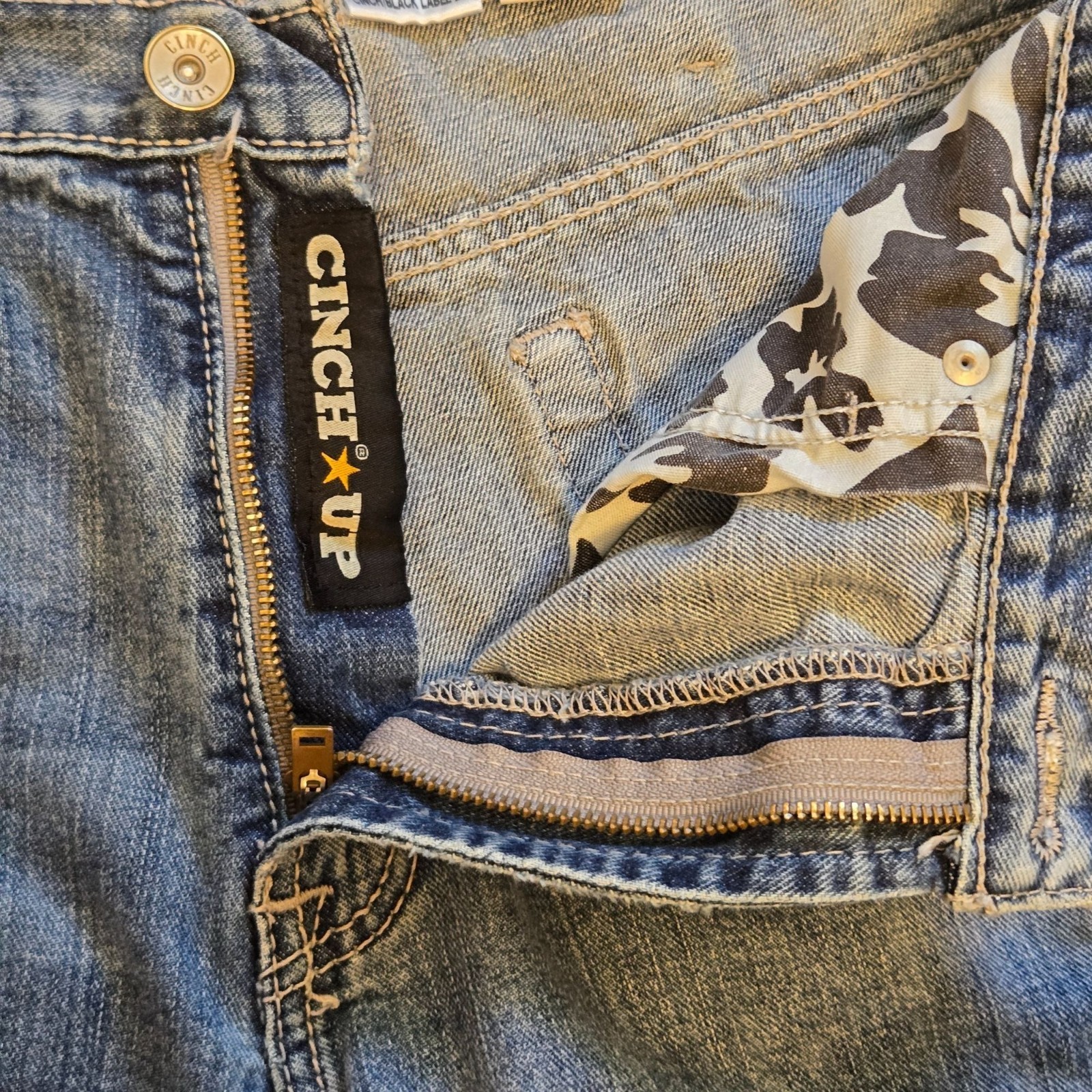 Cinch Black Label 2.0 Light Wash Fade 34×36″ Denim Western Blue Jeans