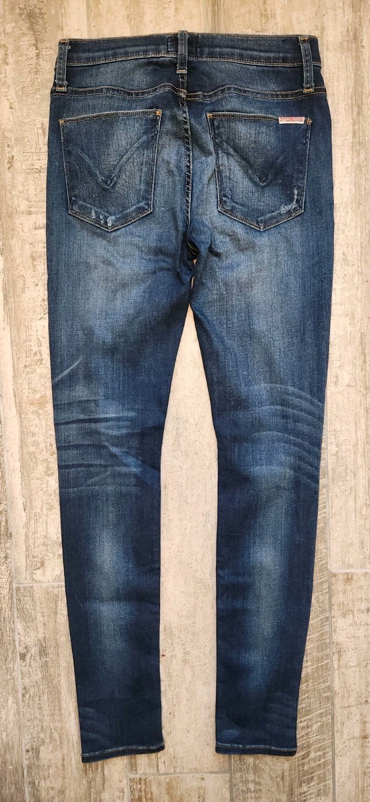 Hudson Womens Jean Nico Midrise Super Skinny Sz 26 Distressed Dark Wash