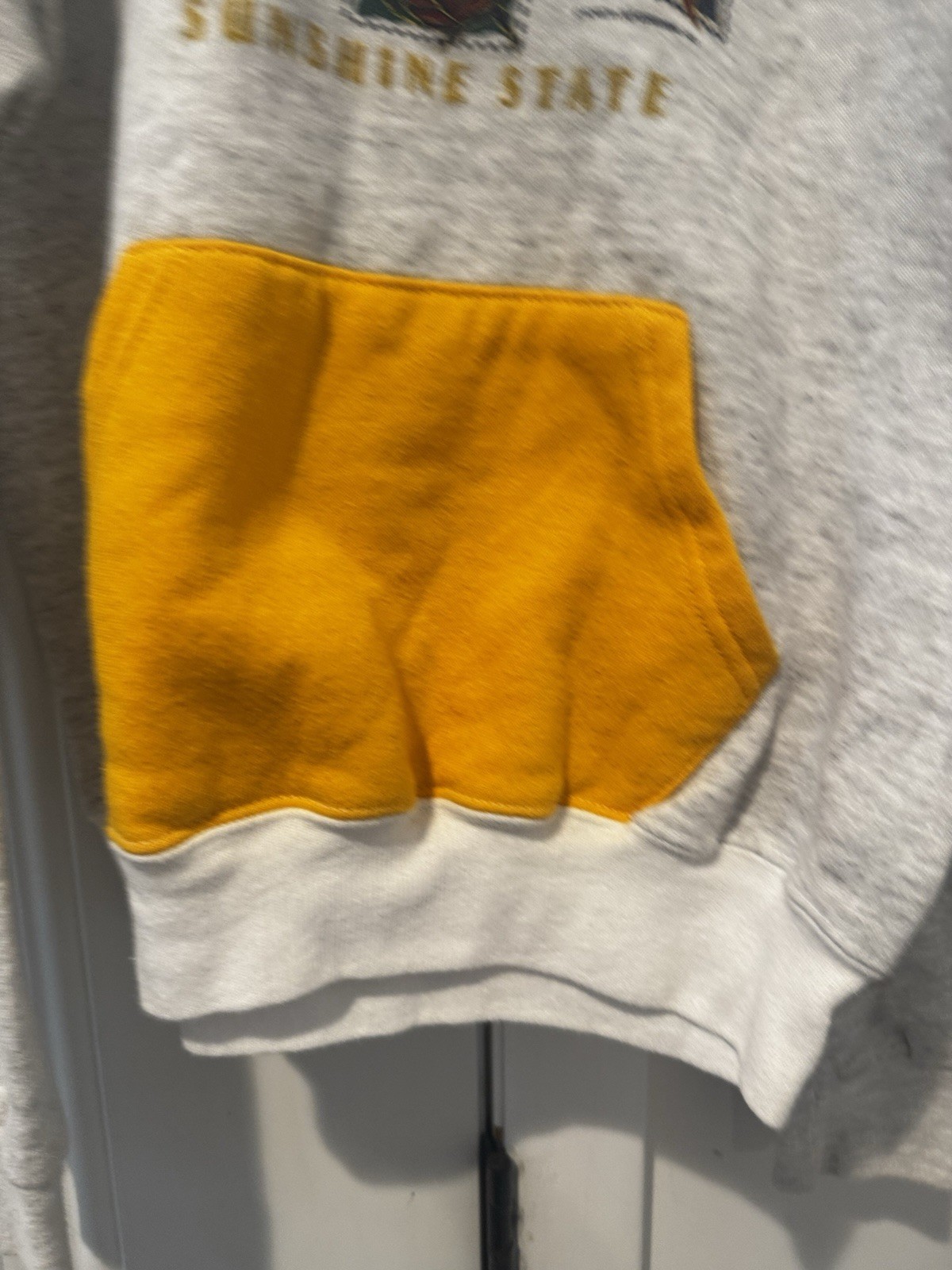 Vintage Jerzees Florida Sunshine State Hoodie Kangaroo Pocket Youth L 1996 Gray