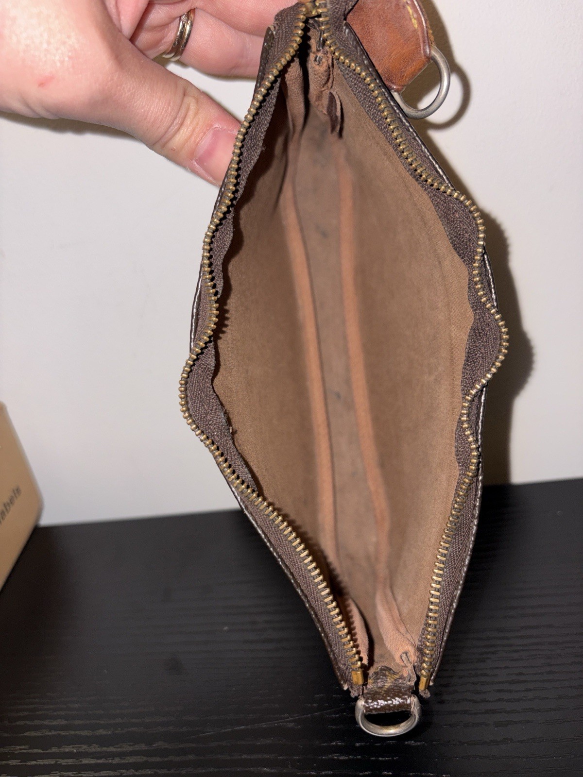Louis Vuitton Monogram Pochette Bag with COA, crossbody strap, and scarf