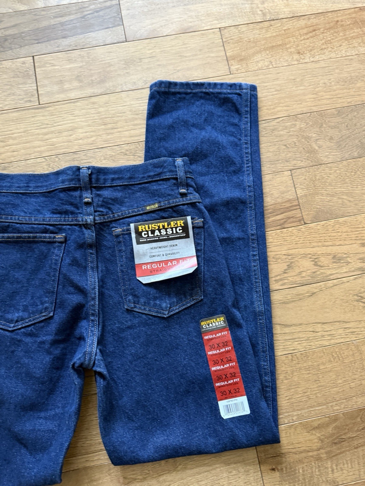 VINTAGE NOS RUSTLER HEAVY RAW DENIM REGULAR JEANS NWT 30×32 Western Workwear