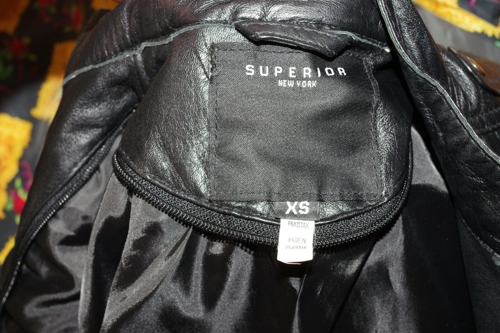 Superior New York Black Leather Cropped Jacket Women’s Bomber Size:XS
