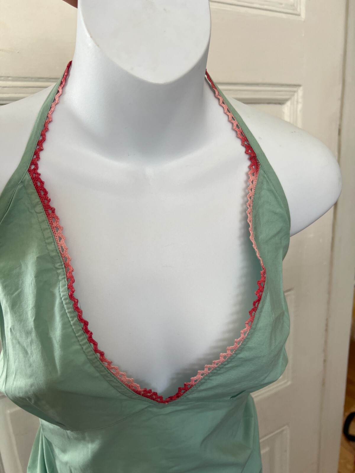 Funky People Halter top, green and pink. Size medium