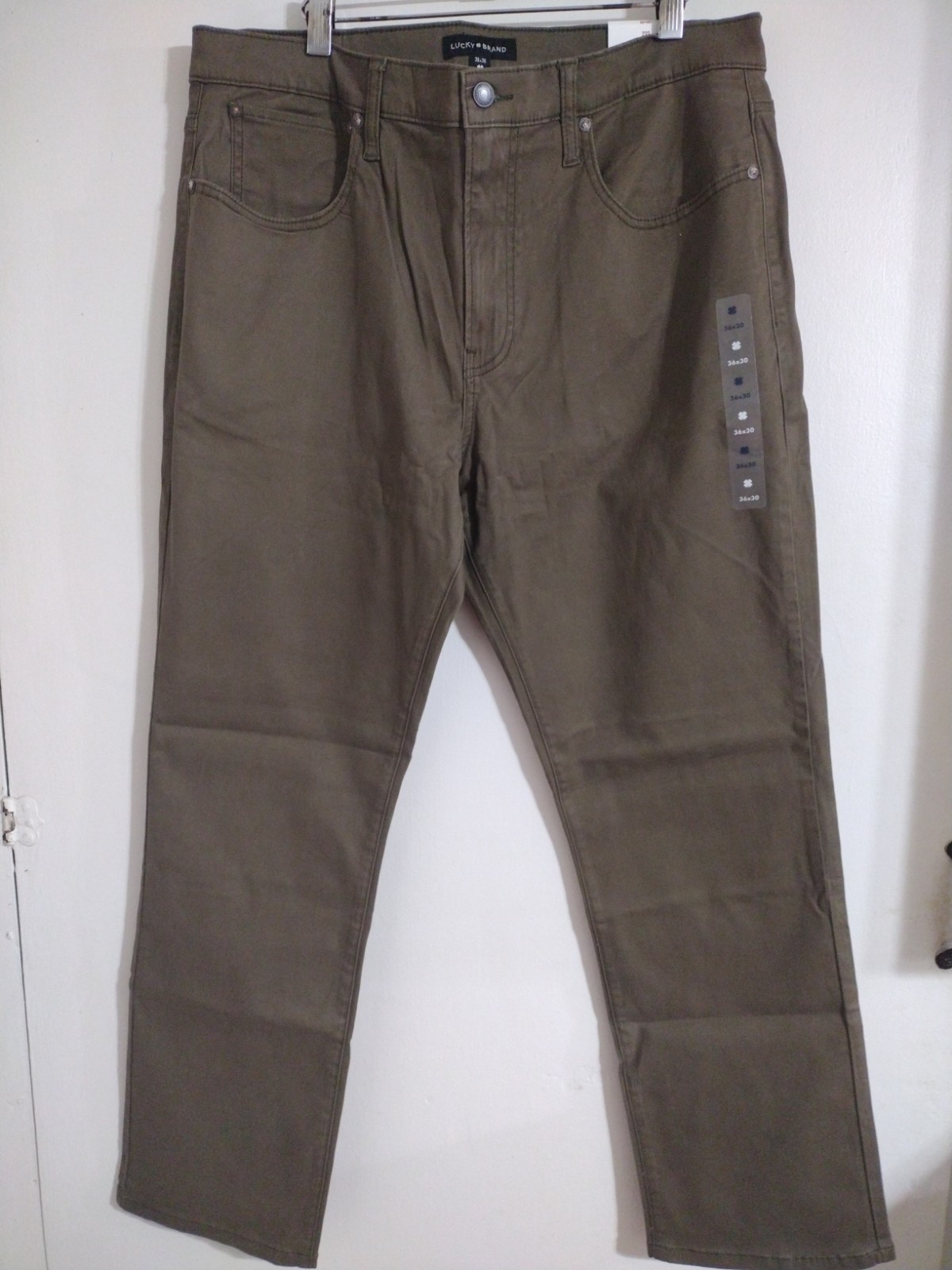 Lucky Brand 223 Straight Pants Mens 36×30 Brown Advanced Stretch Denim NWT C442