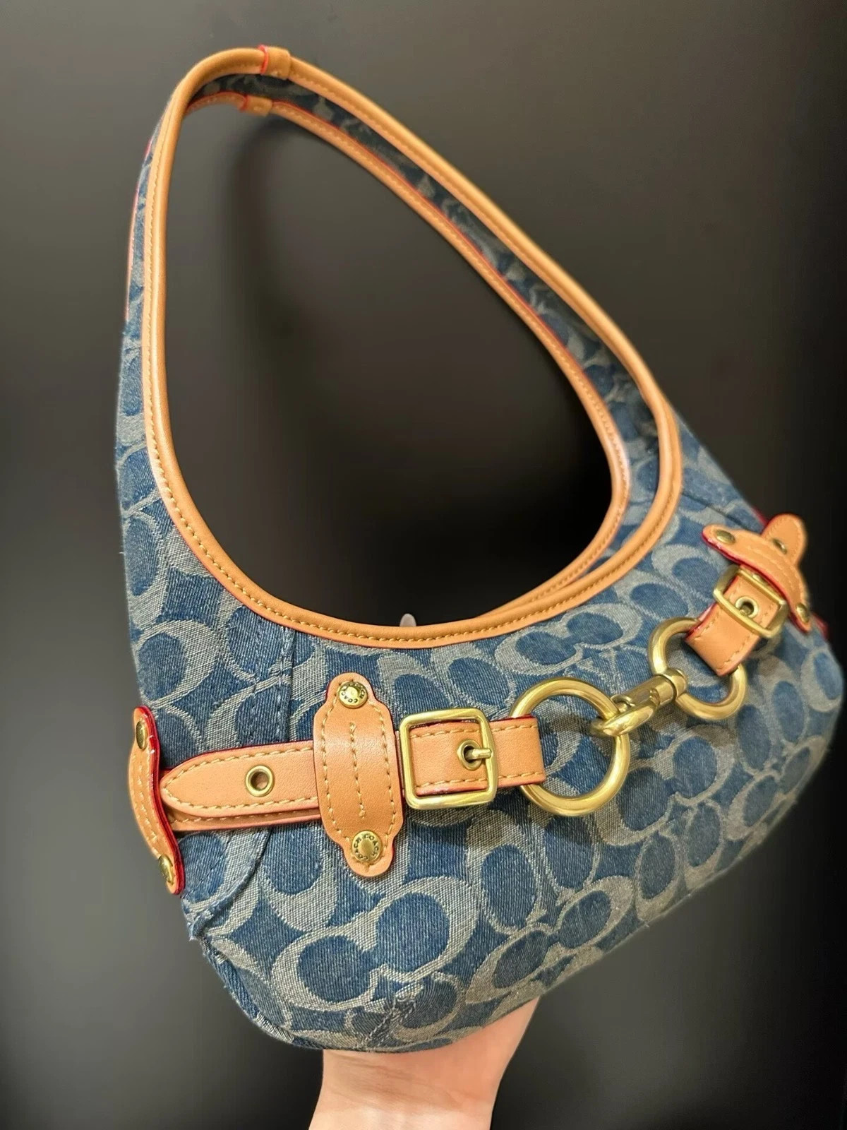 Coach Belted Ergo 26 Signature Denim CEN94 NWT