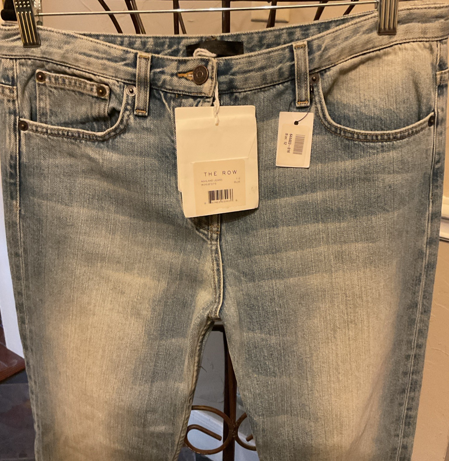 The Row Ashland Women Sz 12 Blue Cropped Straight Jeans Pants NWT! MSRP $550 USA