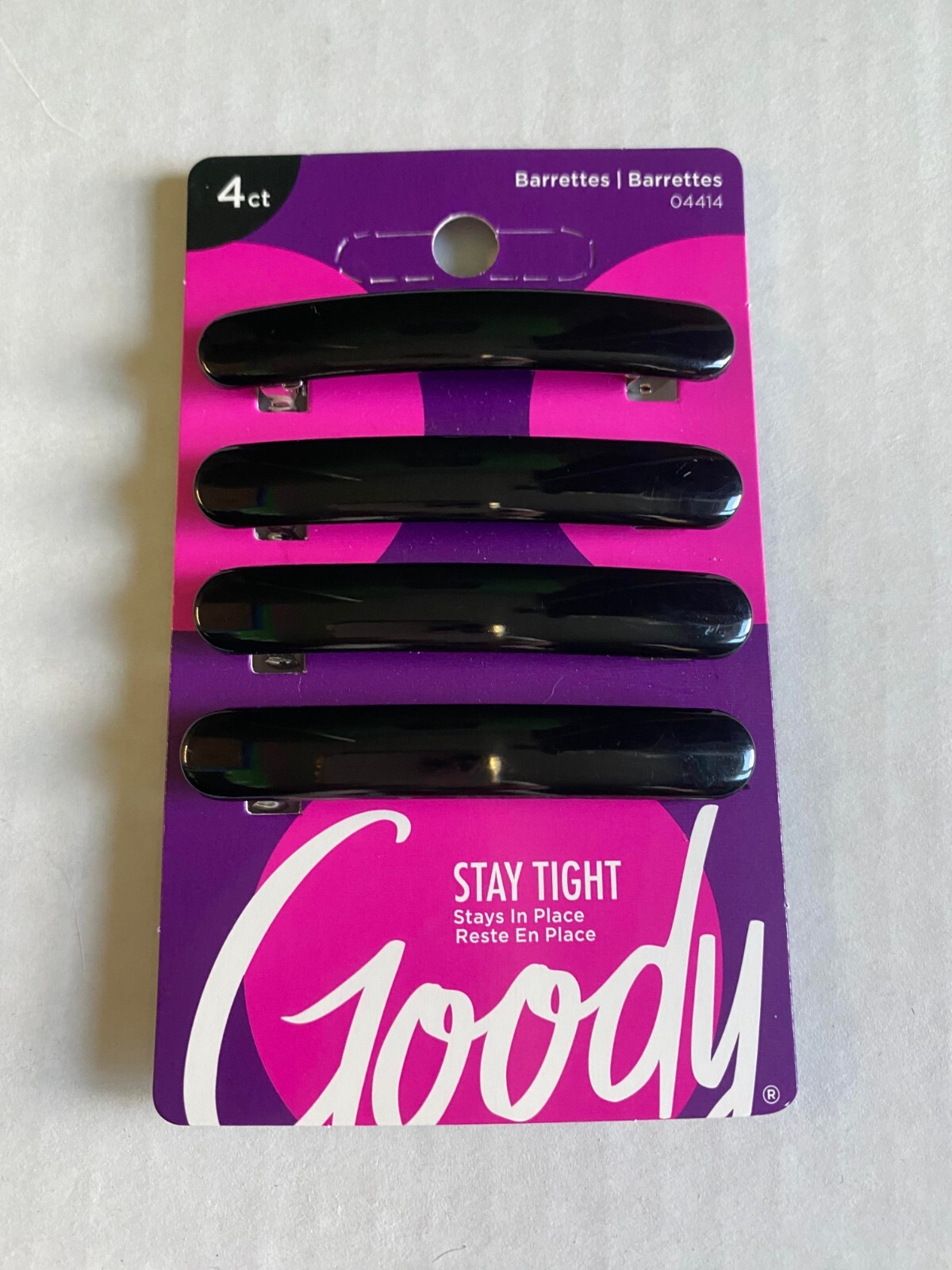 Goody Barrettes ( 4 pcs ) barrette 04414 women hair clip click girl 2.5″ BLACK