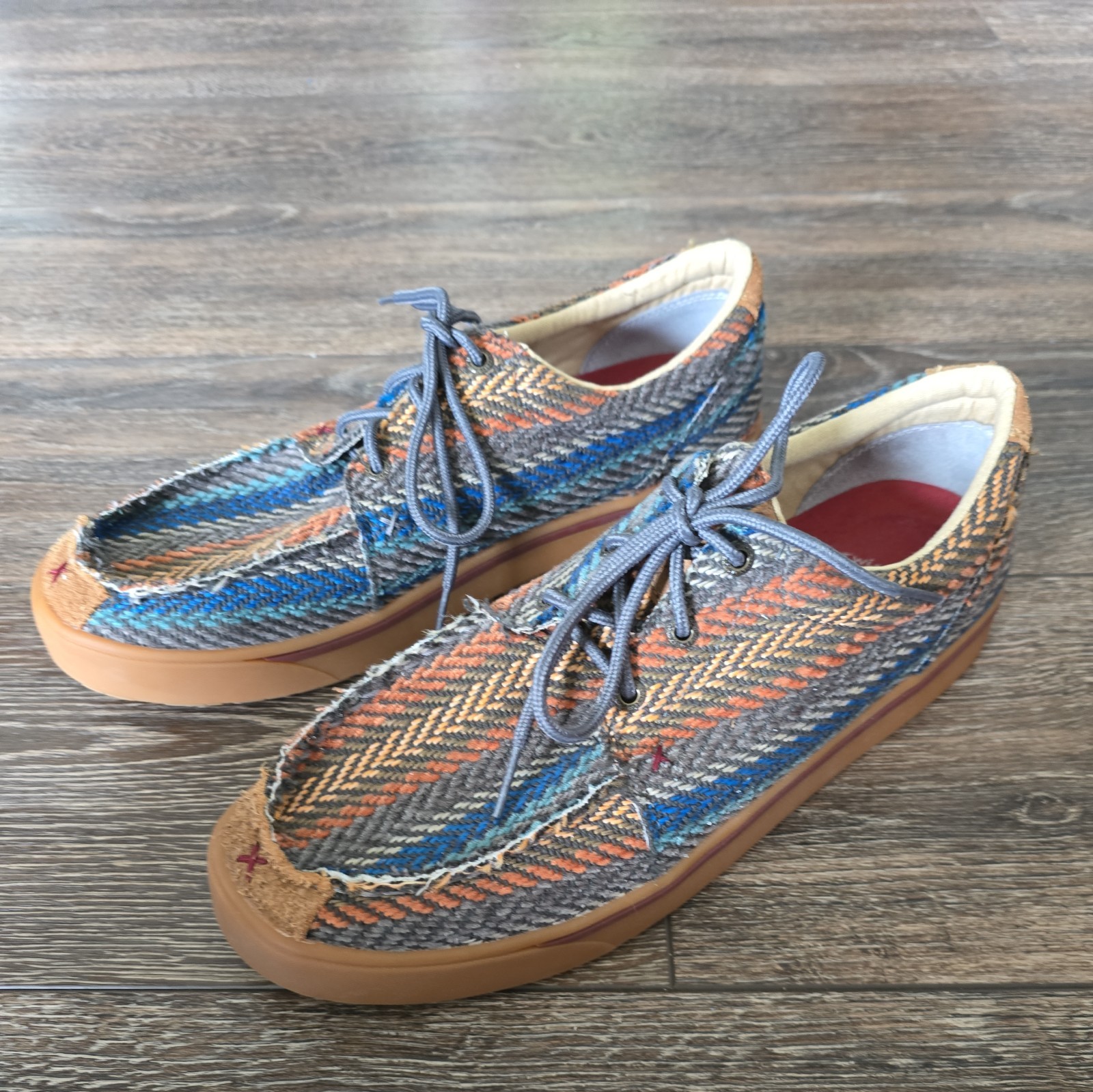 Twisted X Men’s Hooey Lopers Graphic Canvas Moc Toe Lace Up Shoes Sz 10.5M