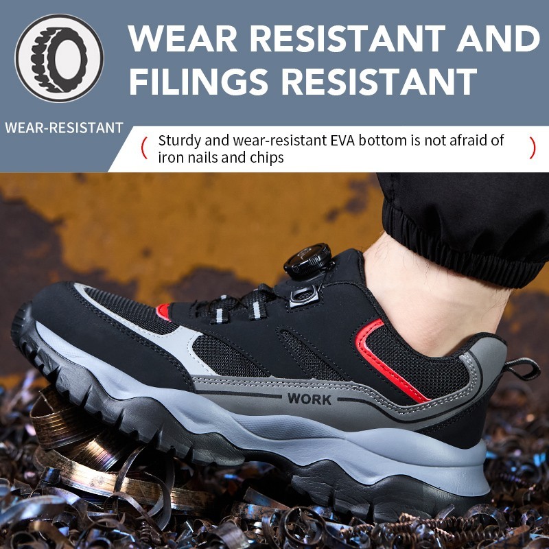 Work Safety Shoes For Men Breathable Work Sneakers Steel Toe Shoes Anti-puncture