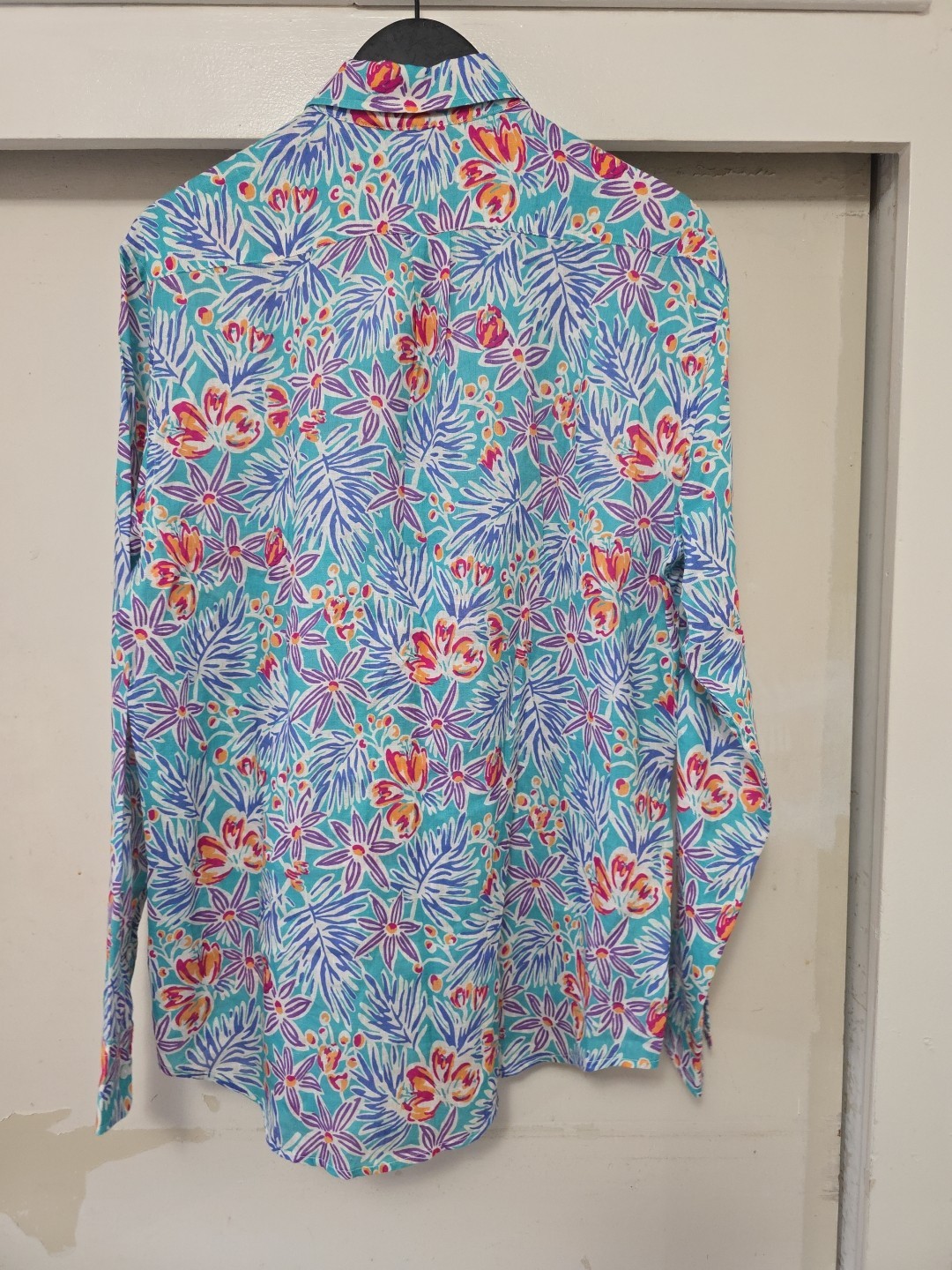 NEW J. McLaughlin Island Bouquet Gramercy Lightweight Button-up Linen Shirt SZ M