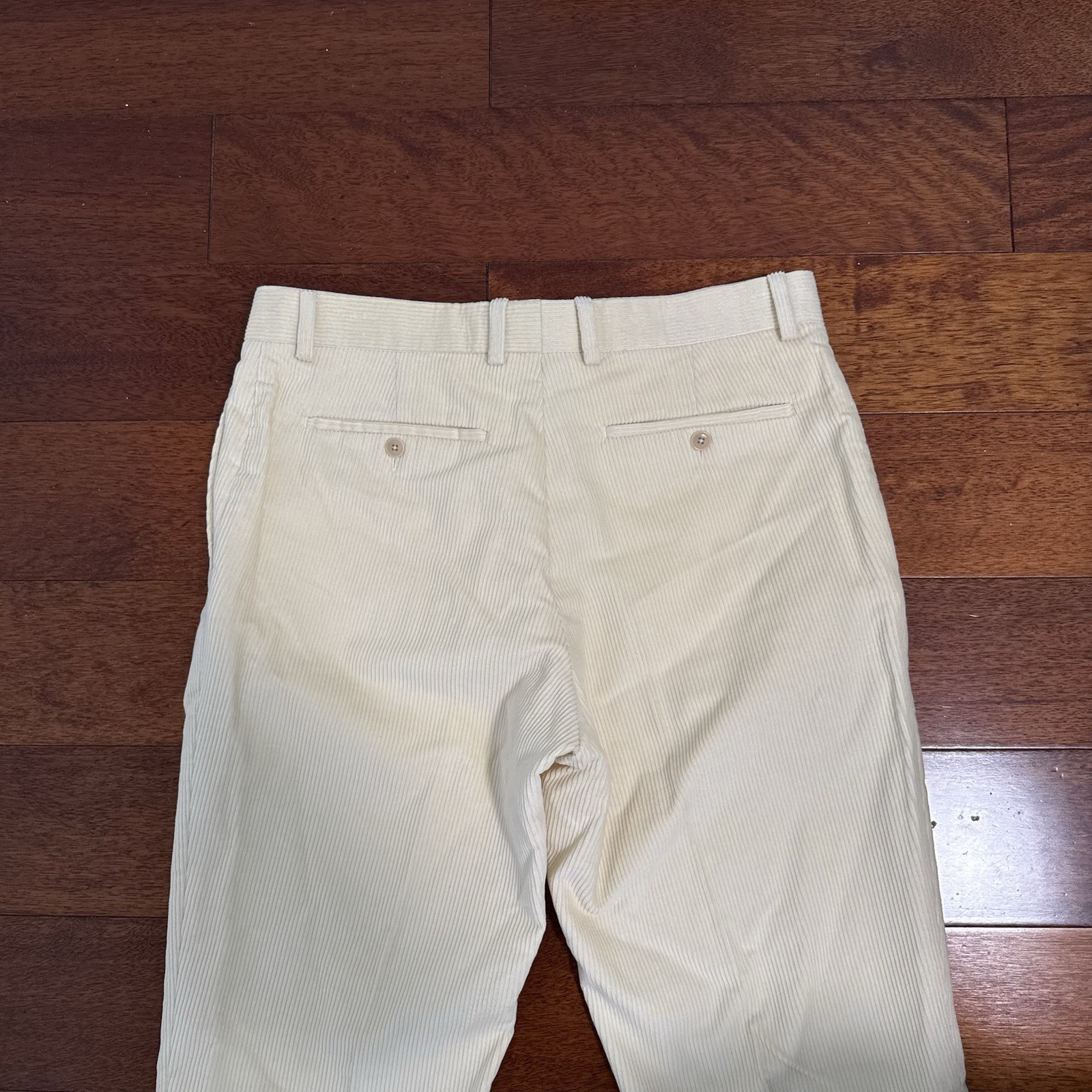 Ralph Lauren Purple Label Corduroy Straight Leg Pants Cream Size 32×31