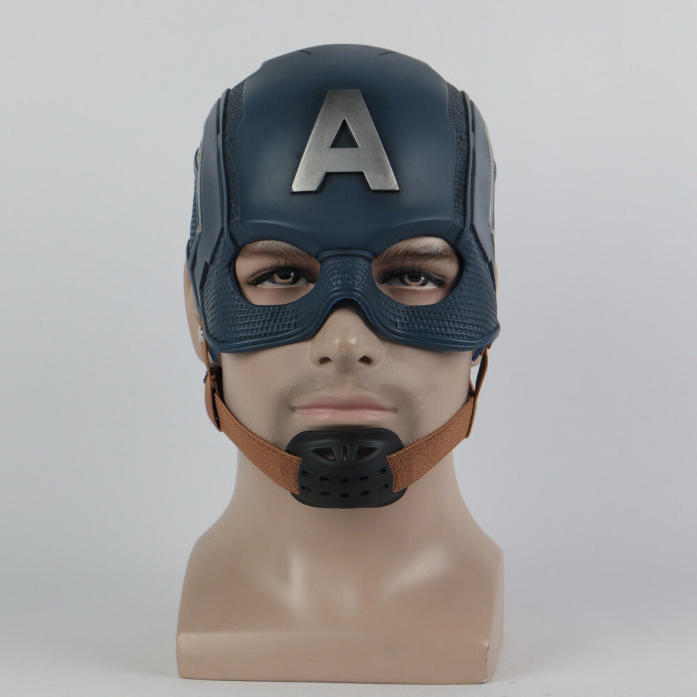 Avengers Captain America Helmet Cosplay Superhero Half Head Mask Soft PVC Helmet