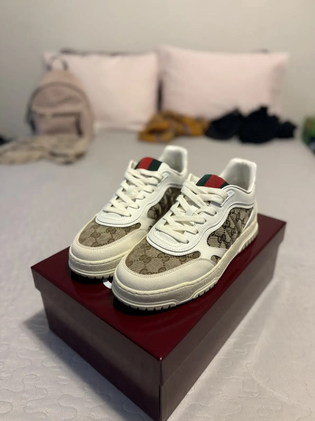 Gucci Men’s Leather Re-Web Sneaker