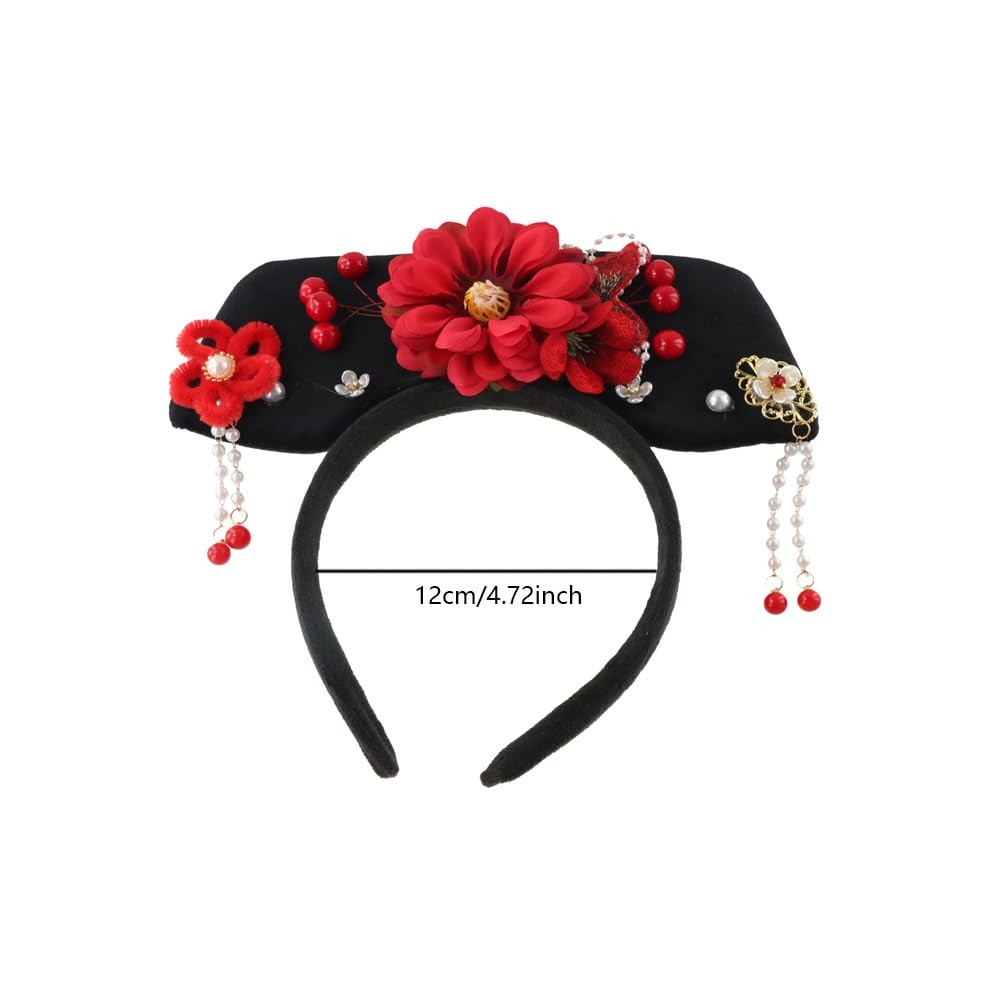 GUEDKIKL Chinese Ancient Hair Hoop Headband, 1 Count (Pack of 1), Red