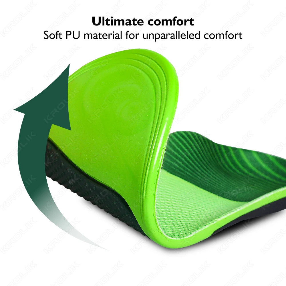 Orthopedic PU Insoles Arch Support Flat Feet O/X Leg Corrector Shoe Inserts