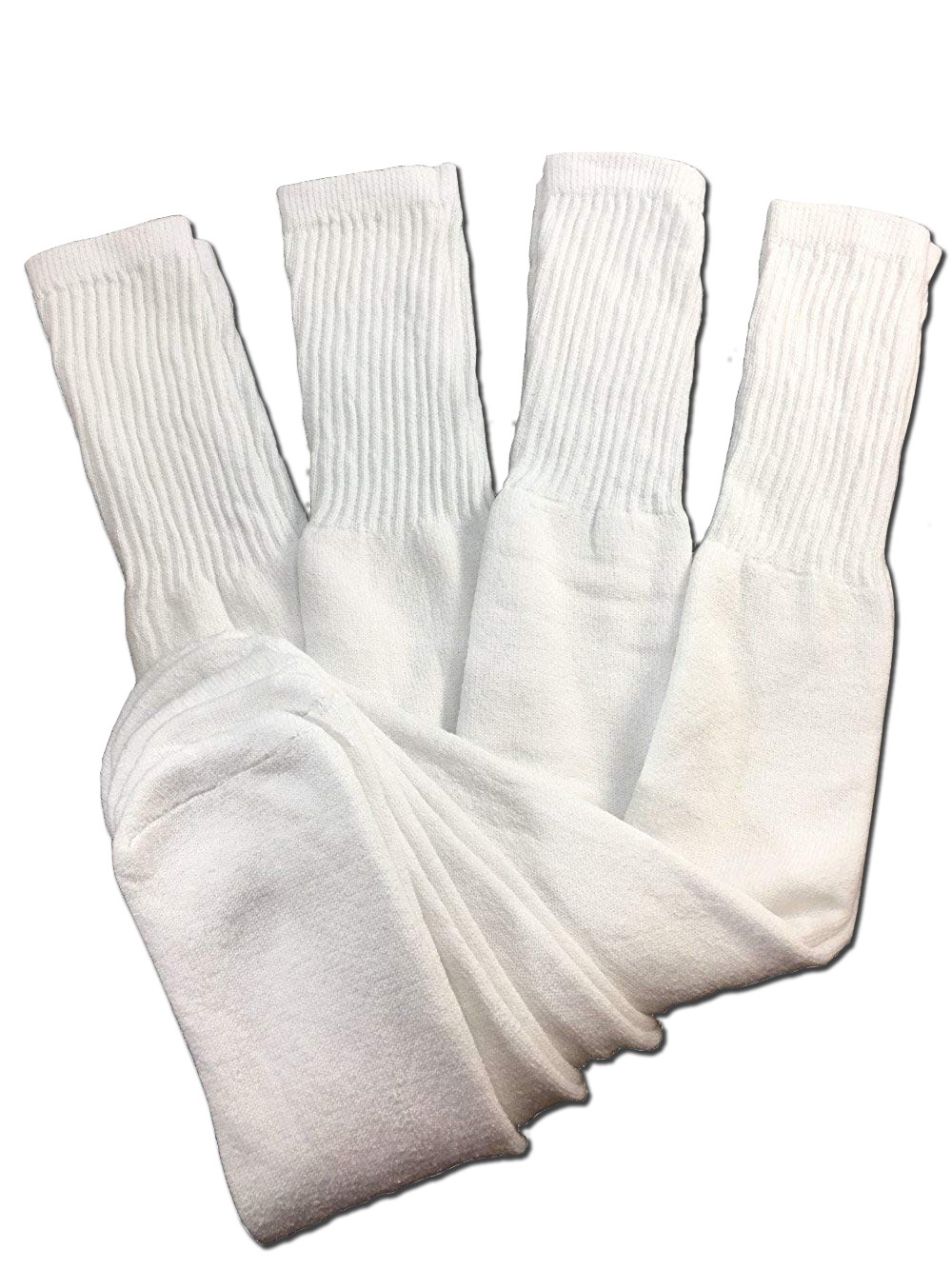 4 Pairs Mens White Tube Socks Big and Tall Extra Long Thick Cotton – 28 Inches