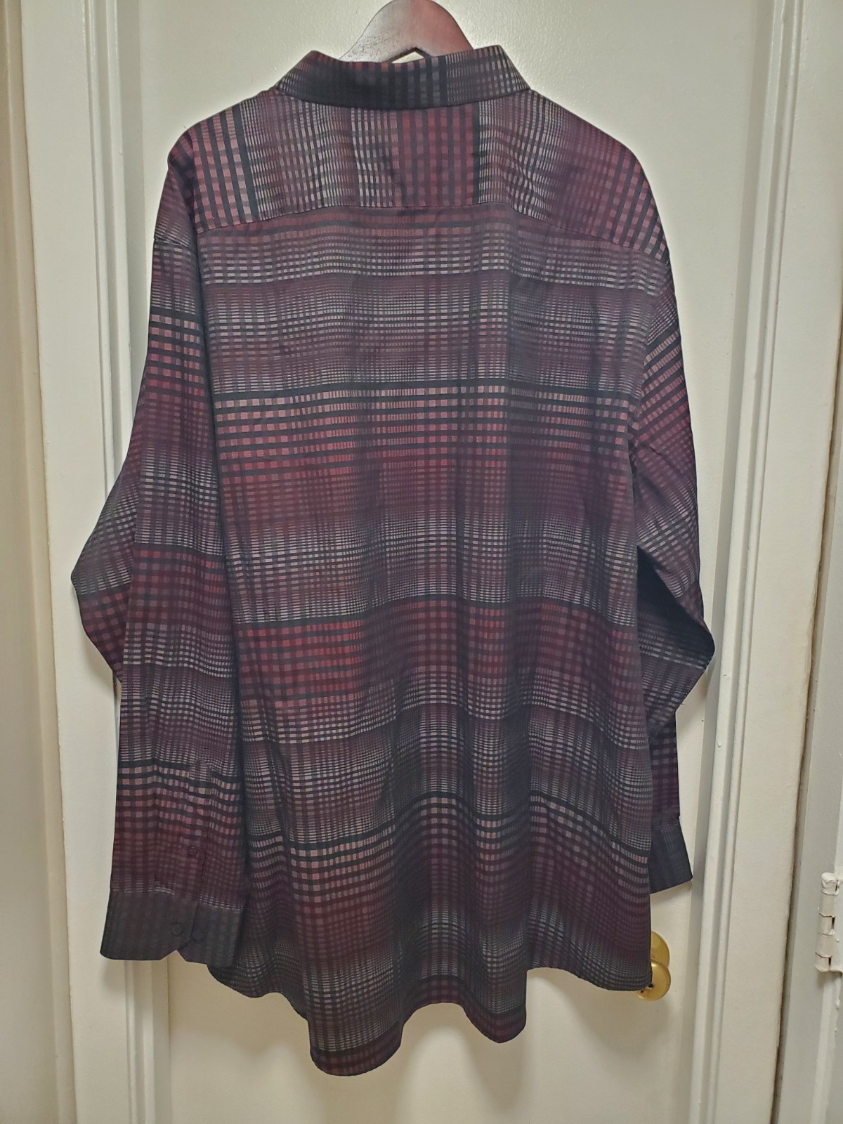Murano Men’s 4XT Long Sleeve Button Up Shirt Red Black Plaid Big Tall