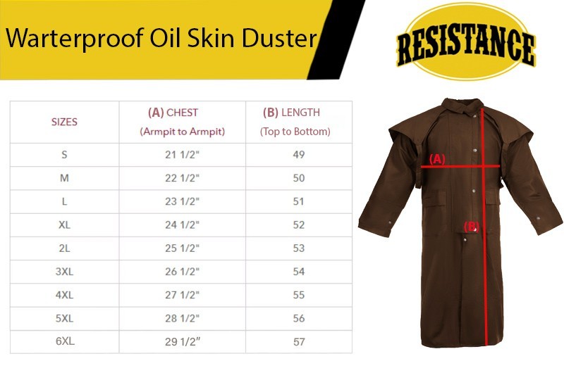 Unisex Western Oilskin Duster Coat | Waterproof Jacket – Economy Budget Edition