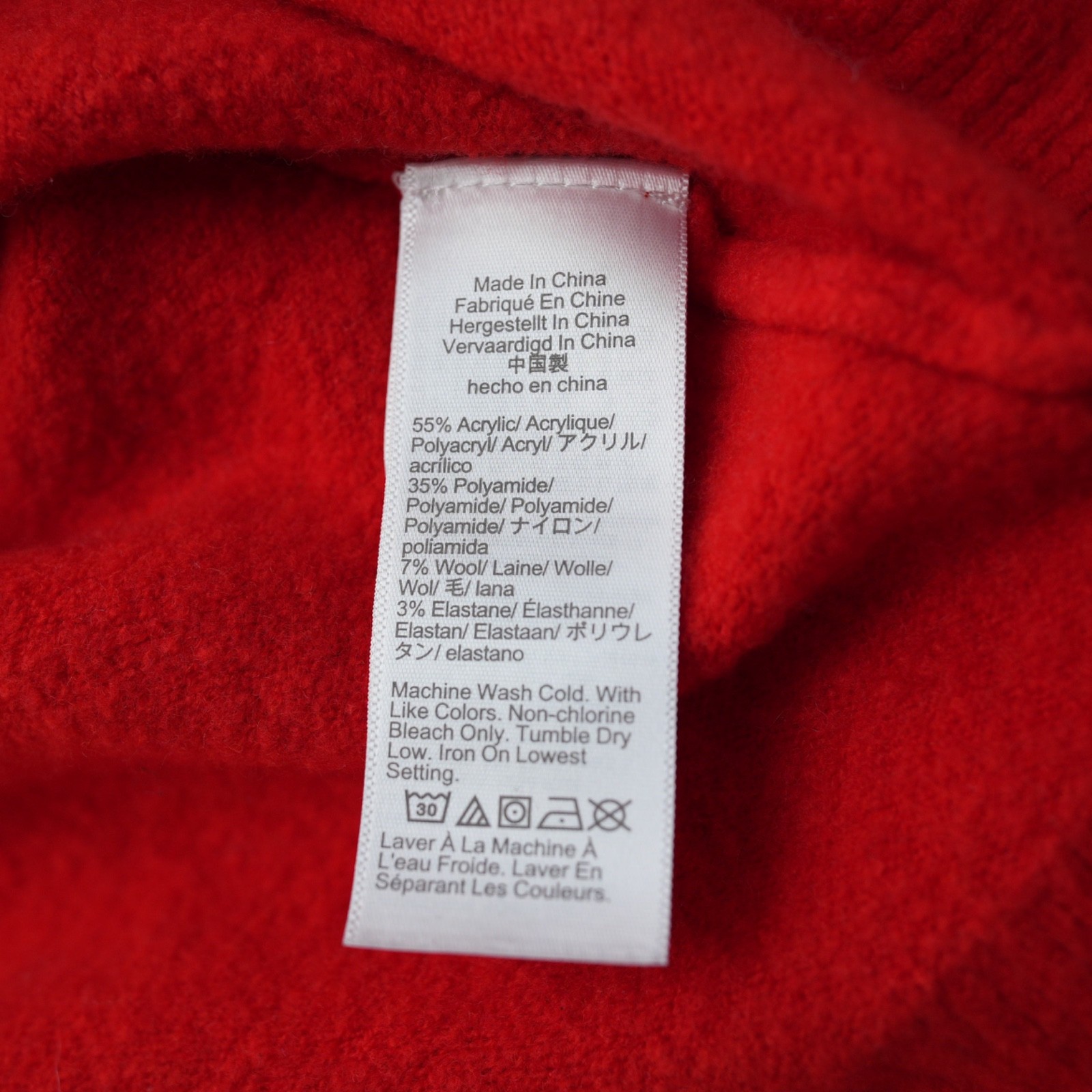 J Crew Sweater Women Red Crew Neck Long Sleeve Acrylic Wool Pullover Solid XL