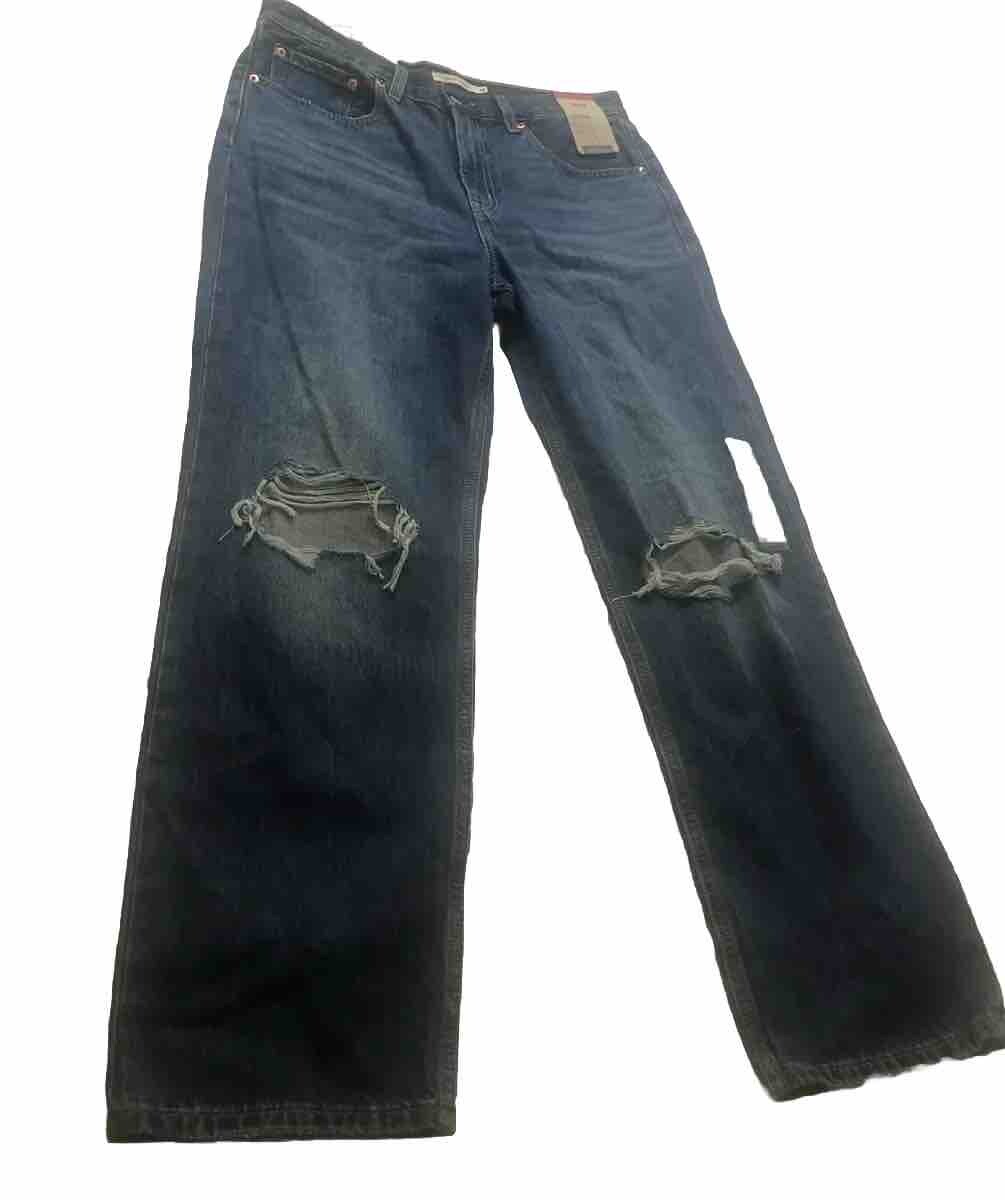 Levi’s Low Pro Straight Mid-Rise Denim Jeans Size 30 Distressed