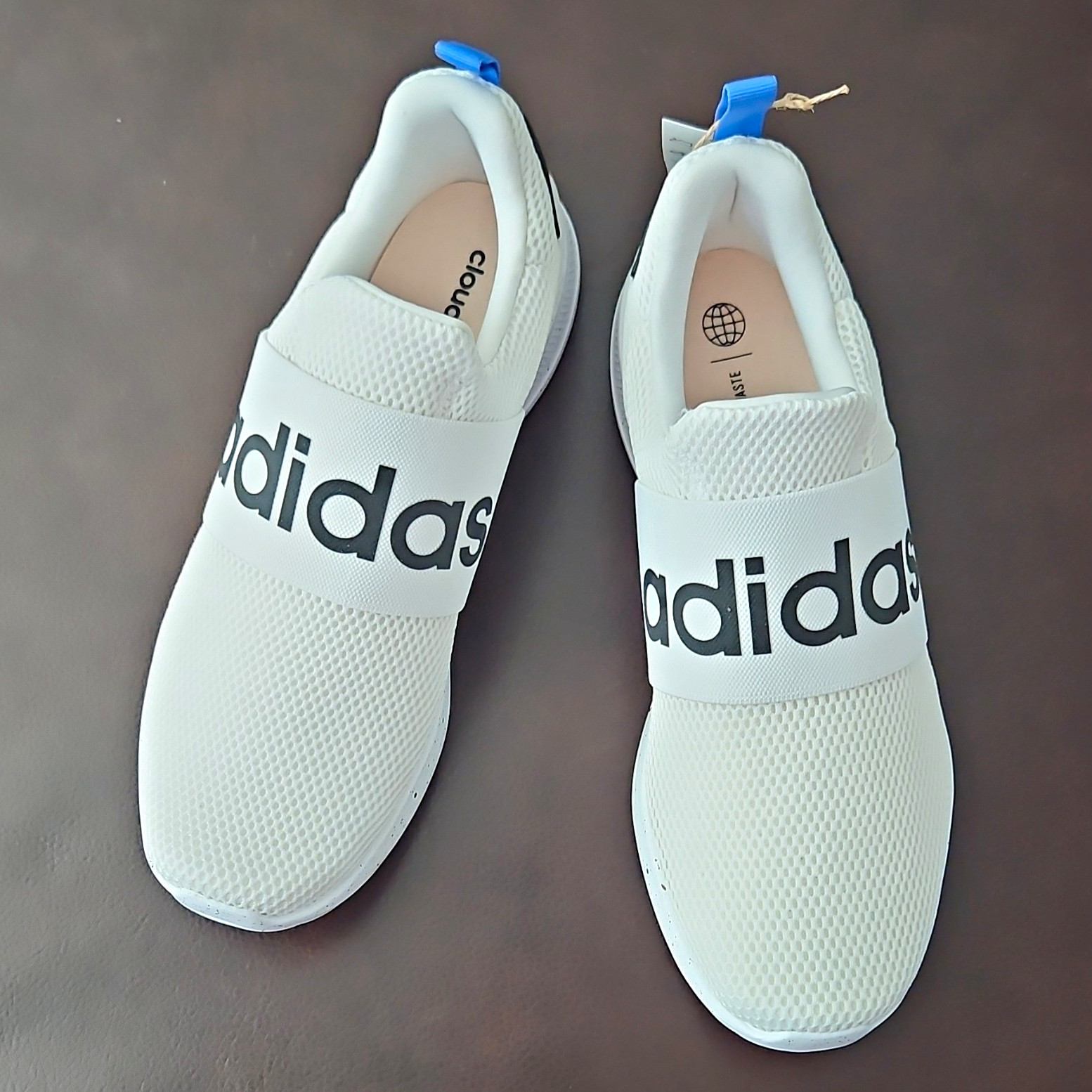 adidas Lite Racer Adapt 4.0 Slip-On Running Sneaker White/Black/Blue HR0349 Men