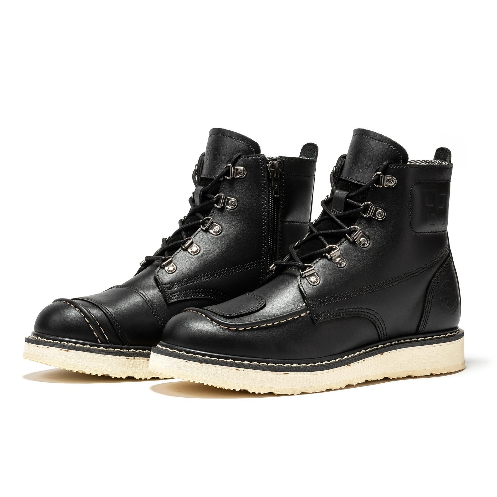 ROCKROOSTER 2025 6″ Men Side-Zipper Wedge Boots , Lightweight Soft Moc Toe Boots