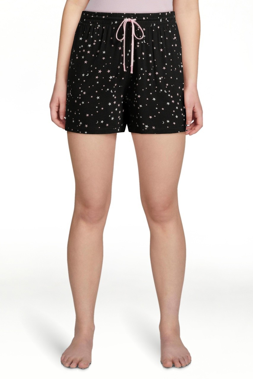 Joyspun Women’s Black Sleep Shorts Size XL 16-18 STARS & MOON DESIGN Brand NEW