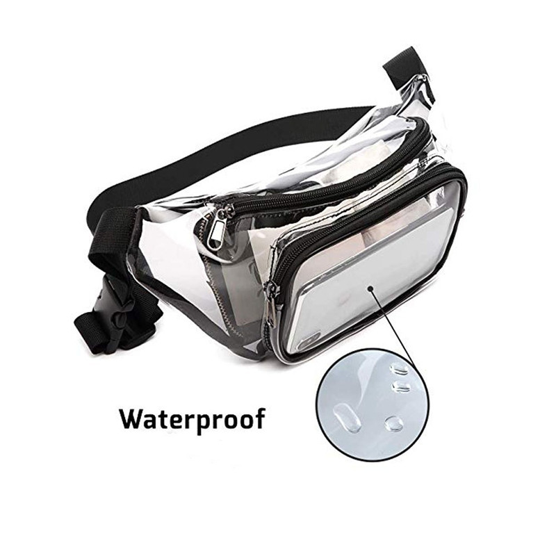 Clear USB Tote Bag PVC Zipper Stadium Approved Shoulder Handbag Purse Chest