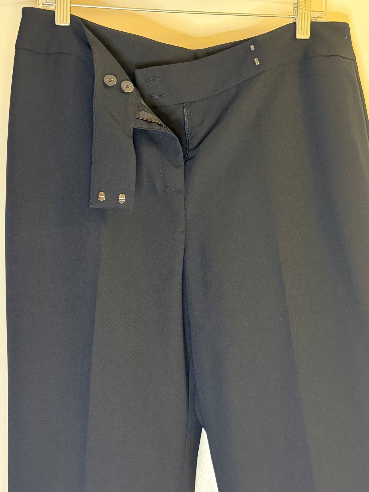 NWT Tahari Arthur S. Levine Black Trousers Size 12 Straight Leg Dress Pants