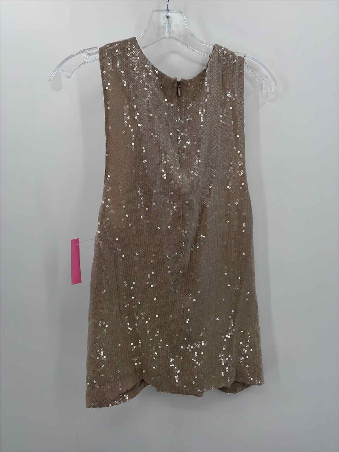 Pre-Owned Robert Rodriguez Tan Size 10 Sequin Tank Top