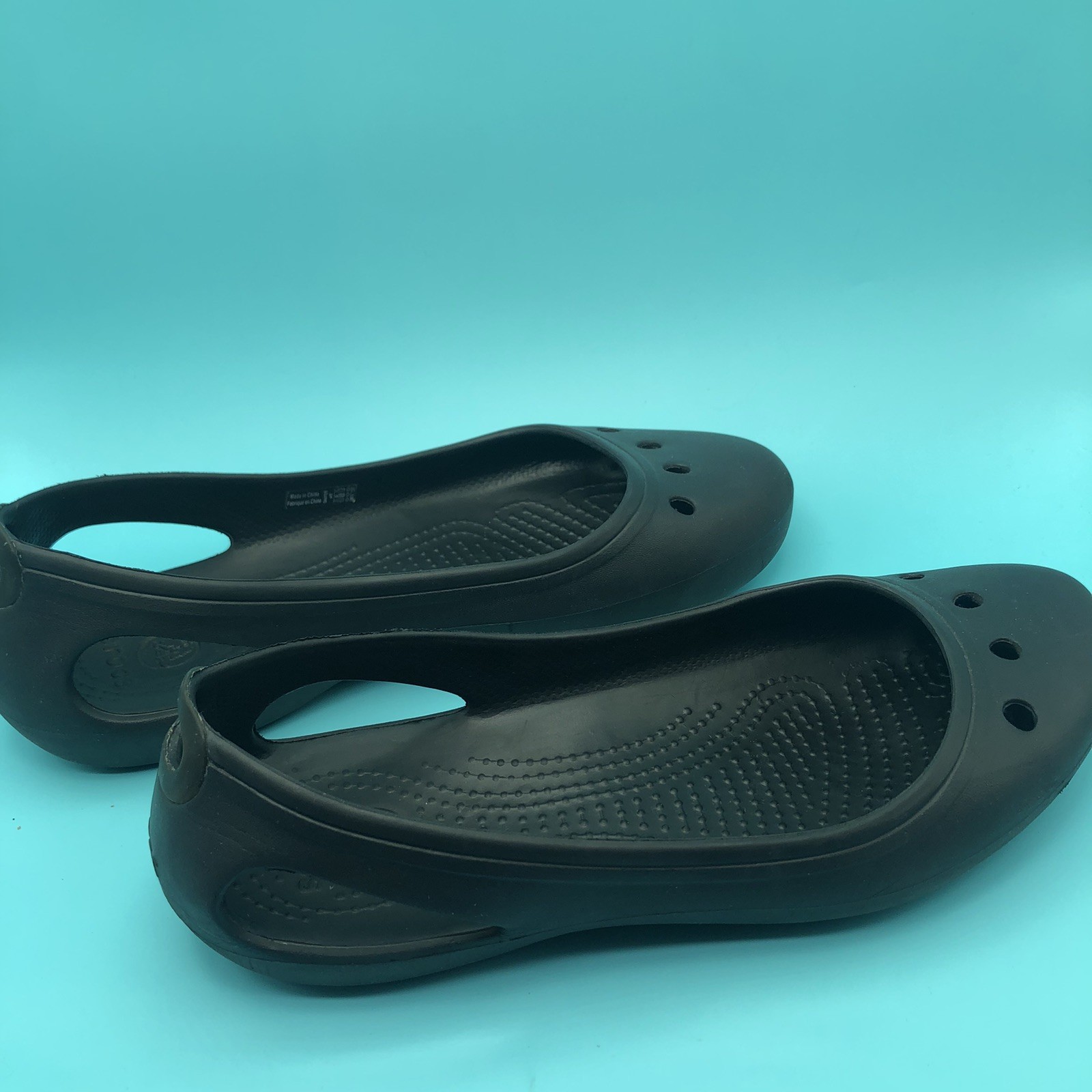 Crocs Kadee Shoes Womens Size 9 Black Ballet Flats Casual Comfort Slip On