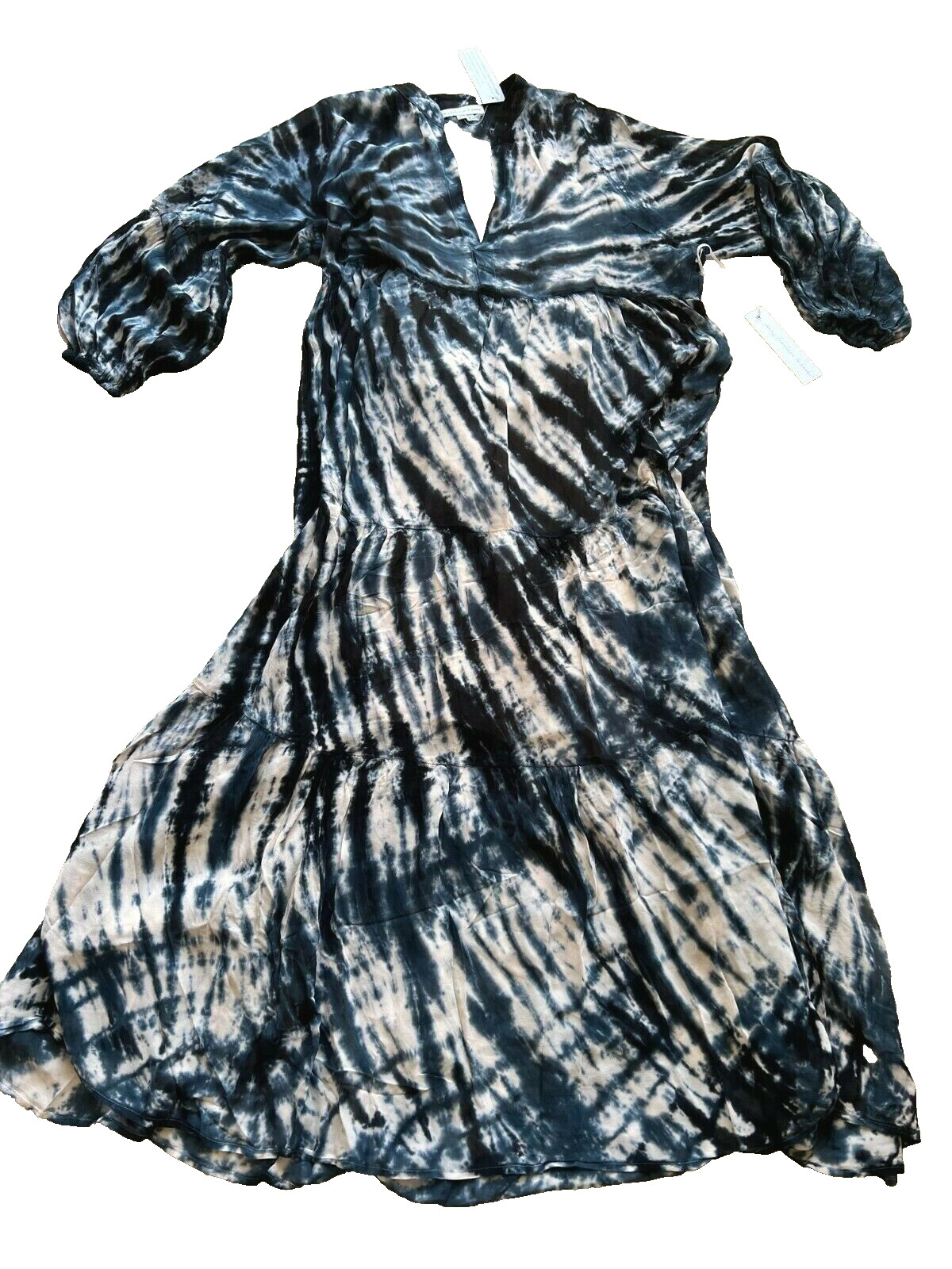 NWT NEW Young Fabulous & Broke tie dye long dress 3/4 sleeve XS XSMALL hand wash