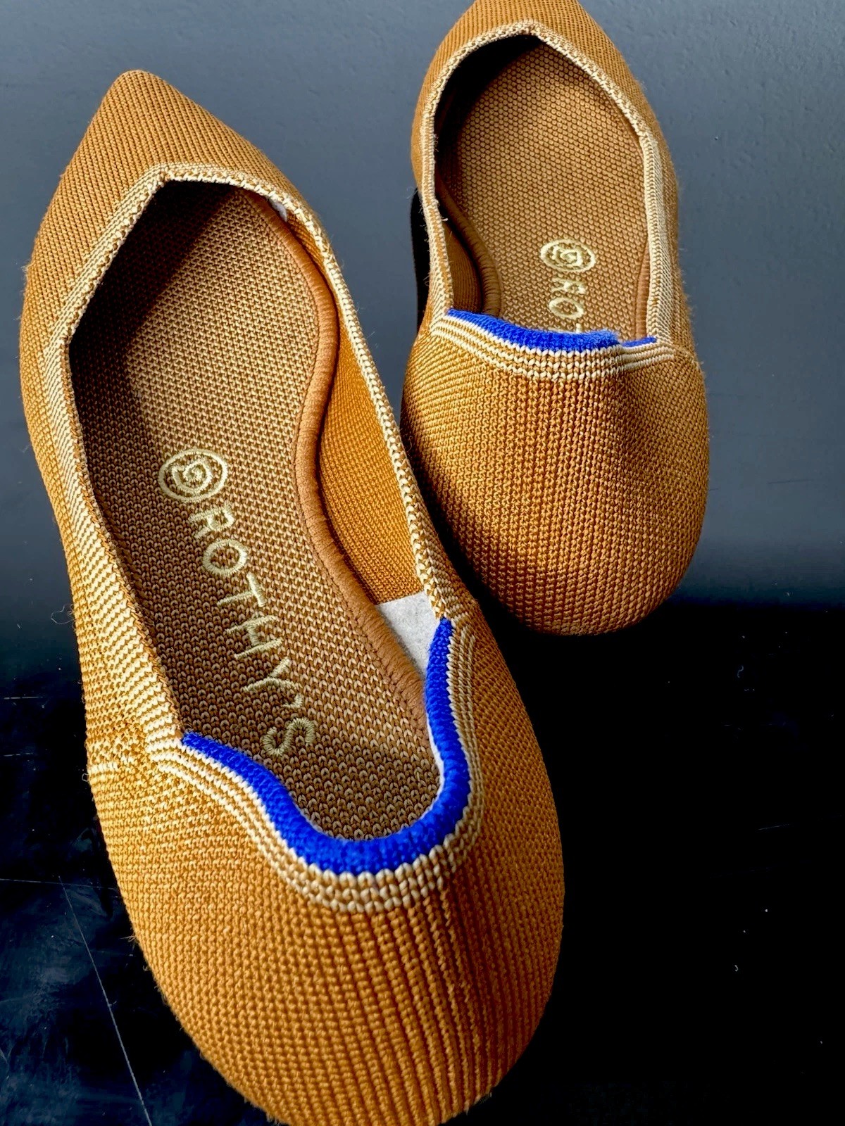 Rothy’s The Point Women’s Flats Marigold Yellow Size 7.5 Excellent Condition