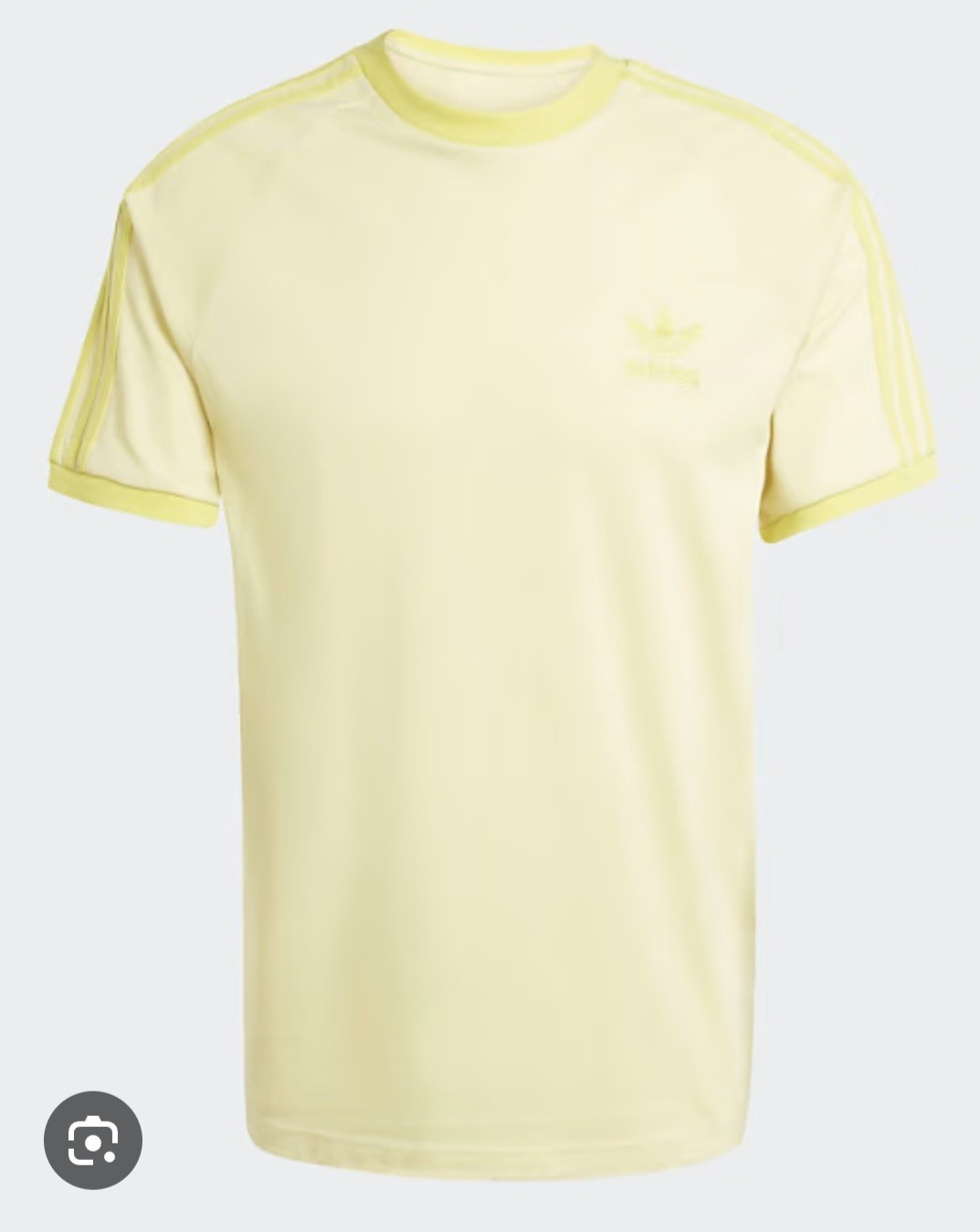 ADIDAS 3 STRIPES MENS CLASSICS TEE SHIRT SHORT SLEEVE POWDER YELLOW NWT