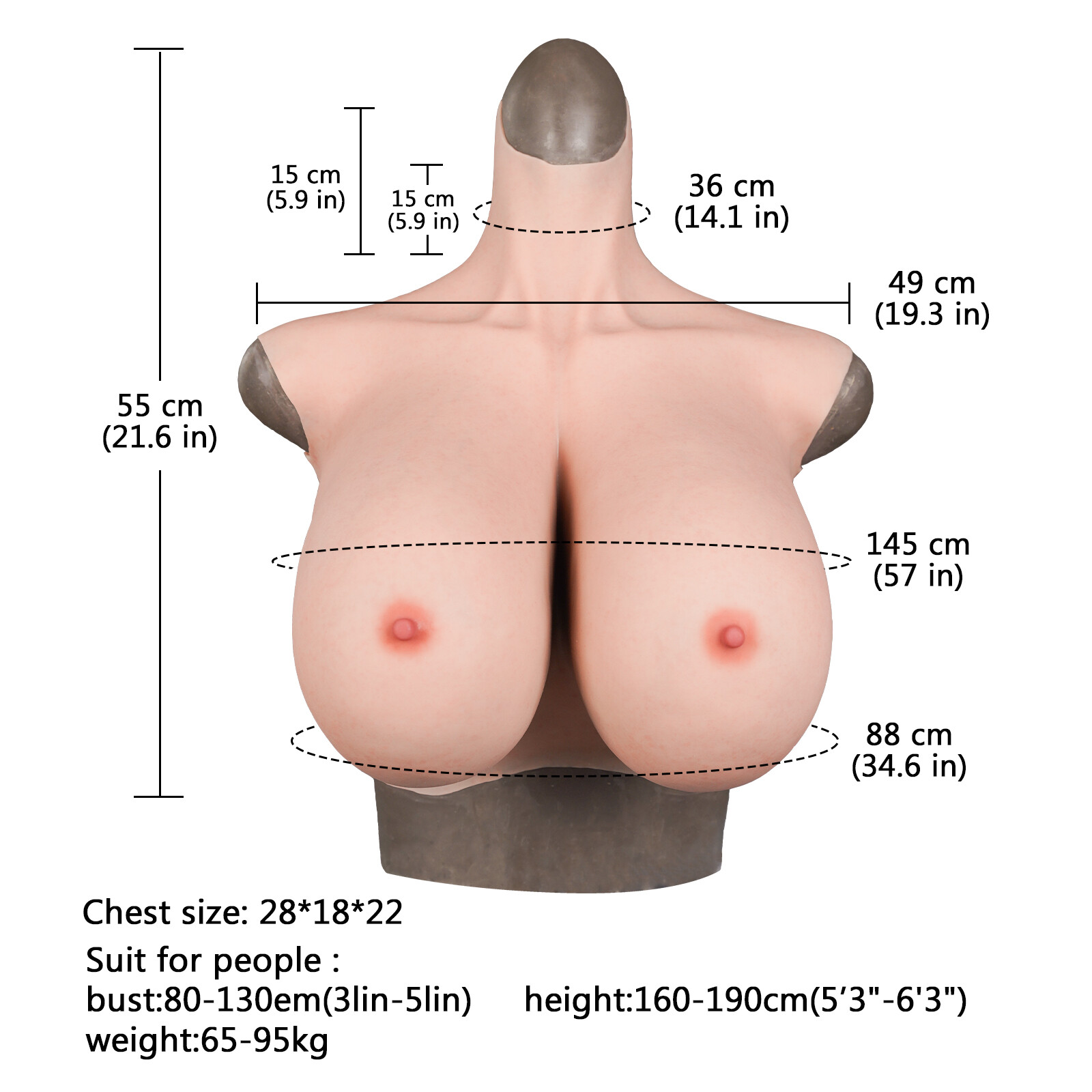 Realistic Silicone Breast Forms Huge Fake Boobs Z Cup Drag Queen Crossdresser