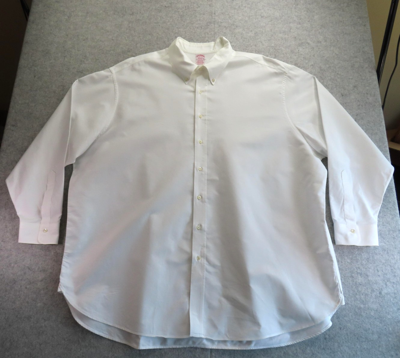 Brooks Brothers Shirt Mens 20 36/37 White Solid Madison Dress Oxford USA Cotton