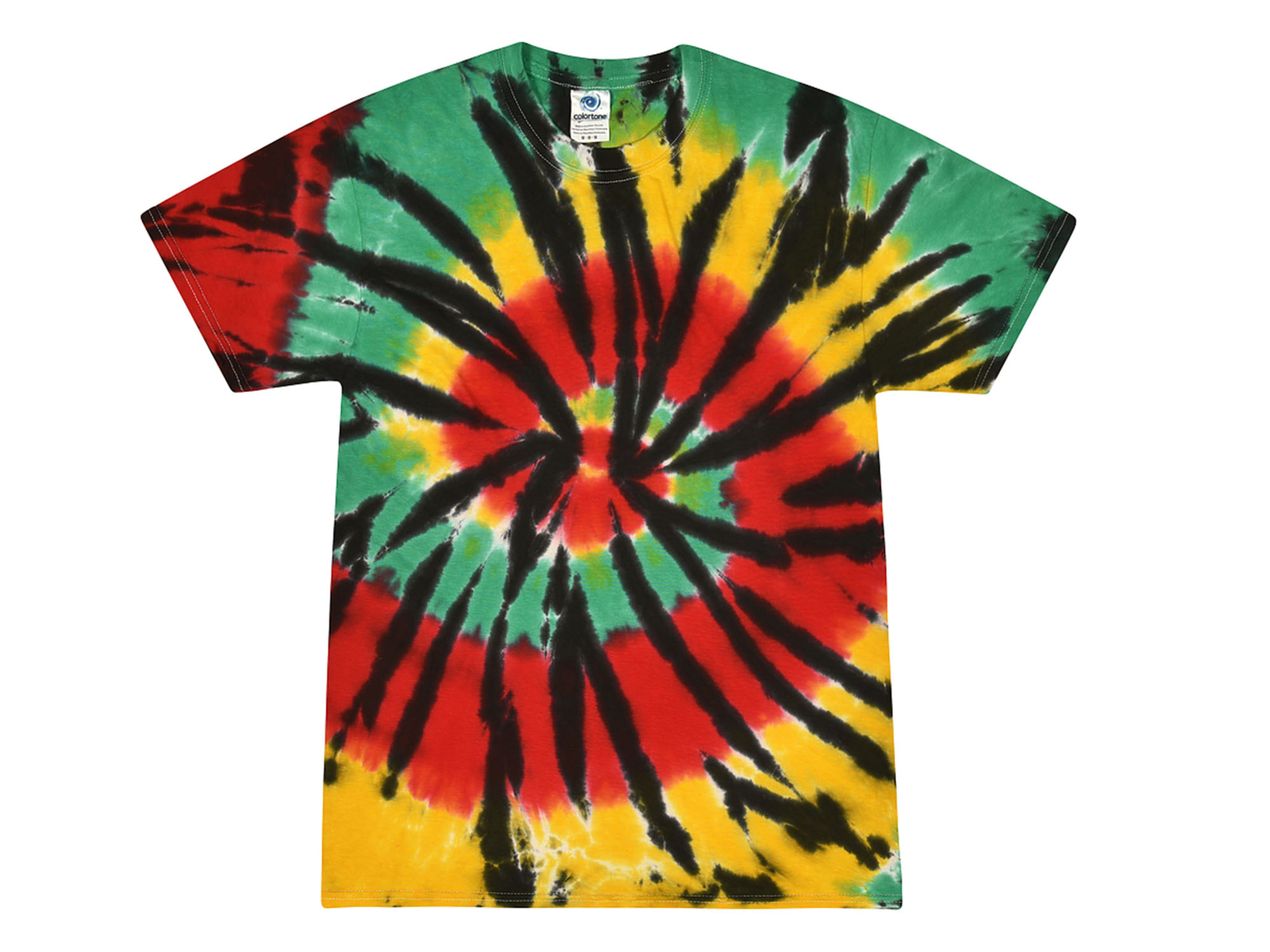 Rasta Web Multi-Color Tie Dye T-Shirts Kids & Adults Sizes Cotton Colortone