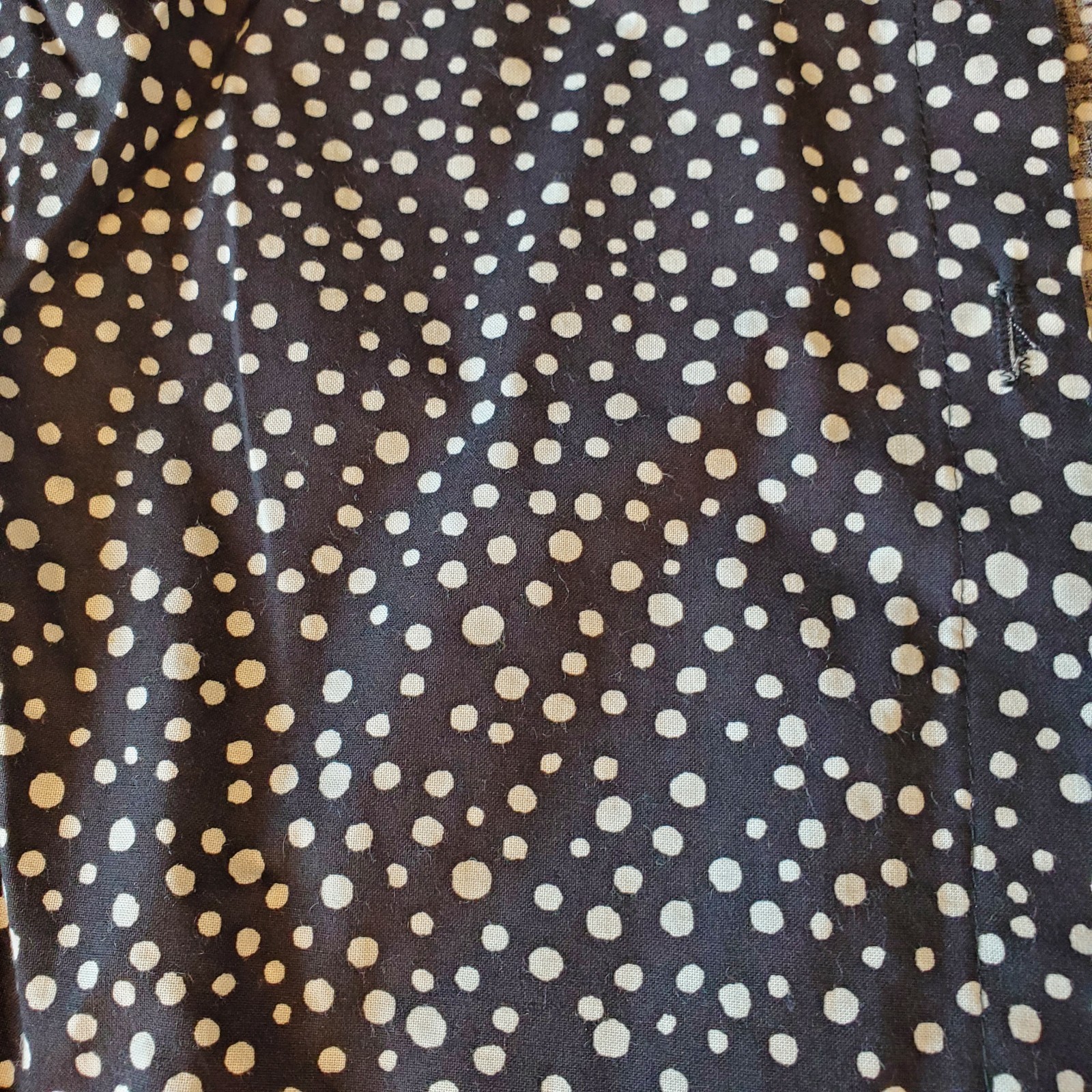 Estero Sport Short-Sleeve Button-Down Shirt Women Sz M Shoulder Pads Polka-dots