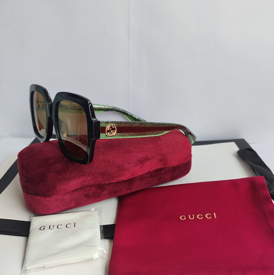 Gucci GG0034SN 002 Women Sunglasses – Gradient Black Green/Gray